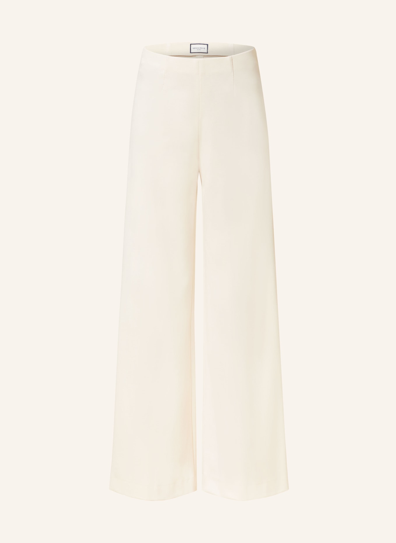 SEDUCTIVE Wide leg trousers KIMBERLY in jersey, Color: CREAM (Image 1)