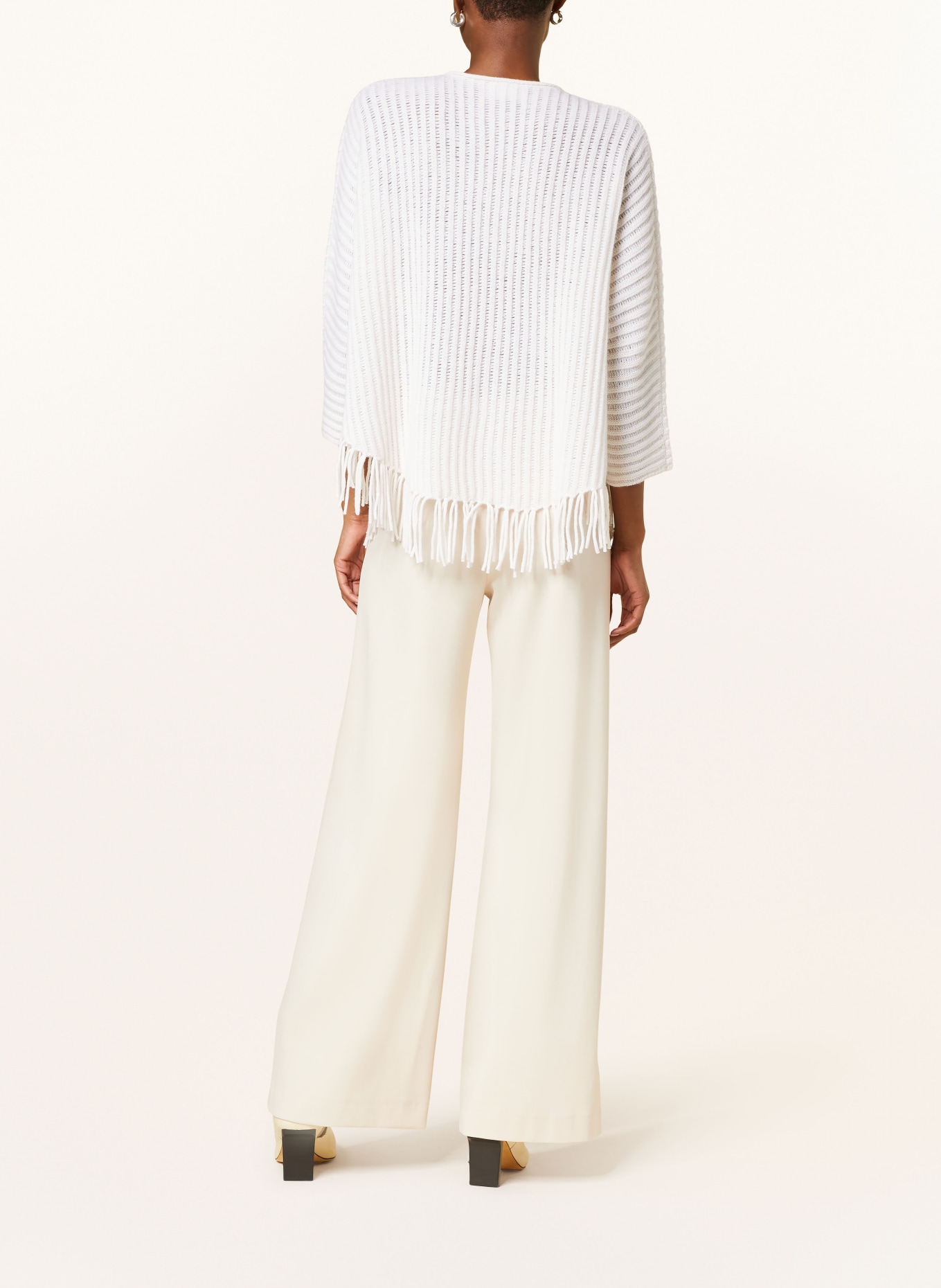 SEDUCTIVE Wide leg trousers KIMBERLY in jersey, Color: CREAM (Image 3)