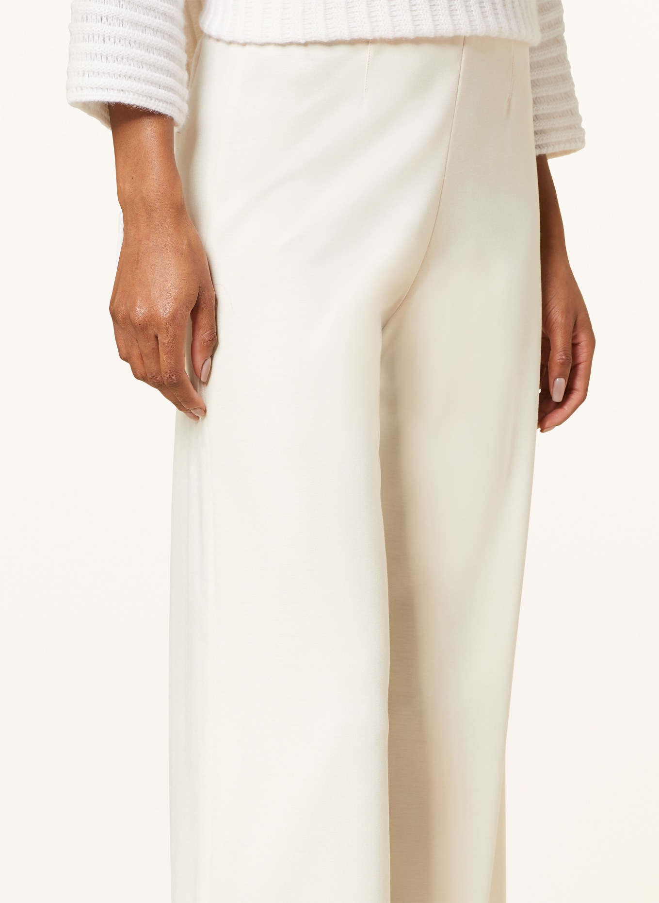 SEDUCTIVE Wide leg trousers KIMBERLY in jersey, Color: CREAM (Image 5)