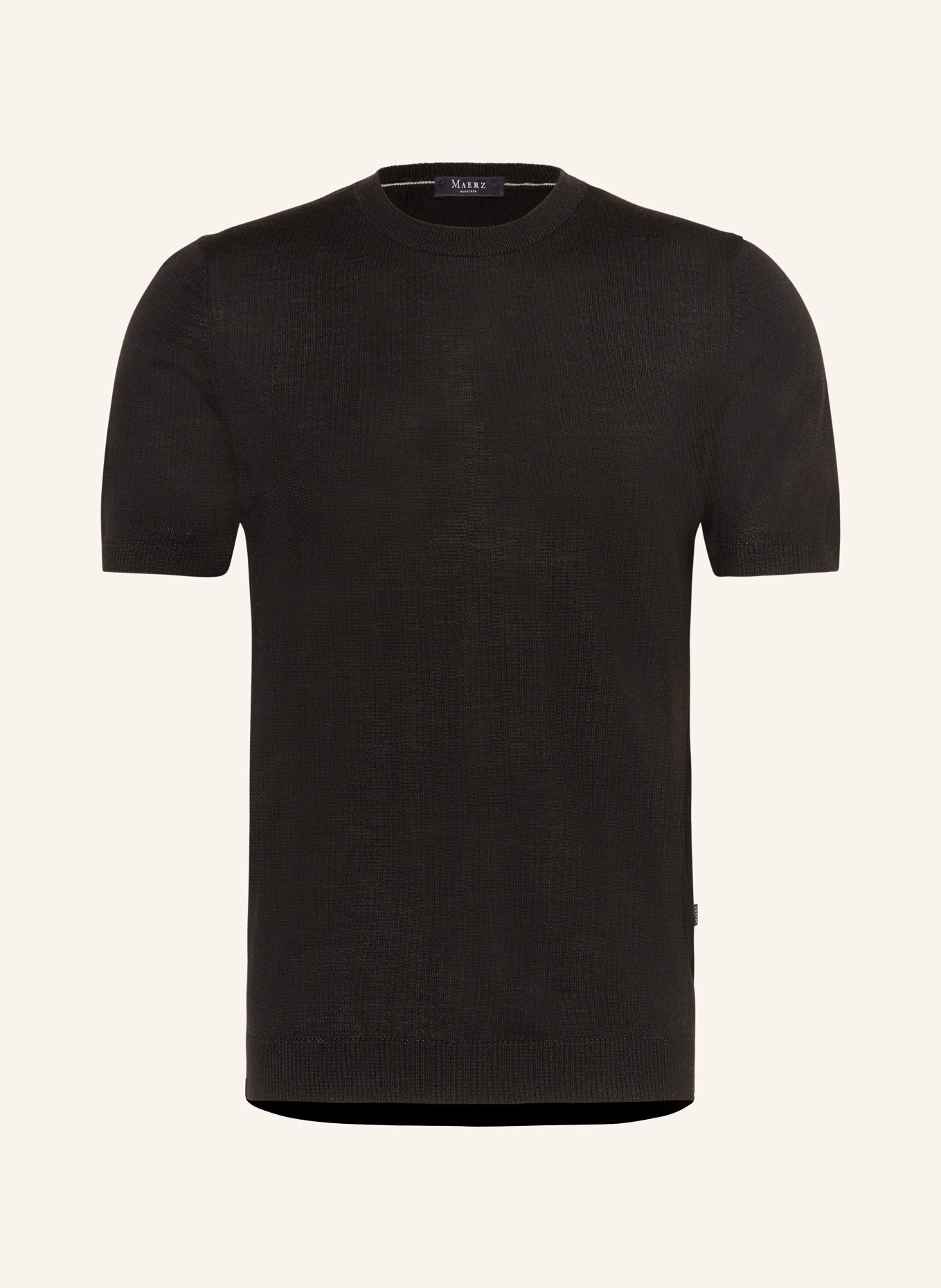 MAERZ MUENCHEN Knit shirt made of merino wool, Color: BLACK (Image 1)