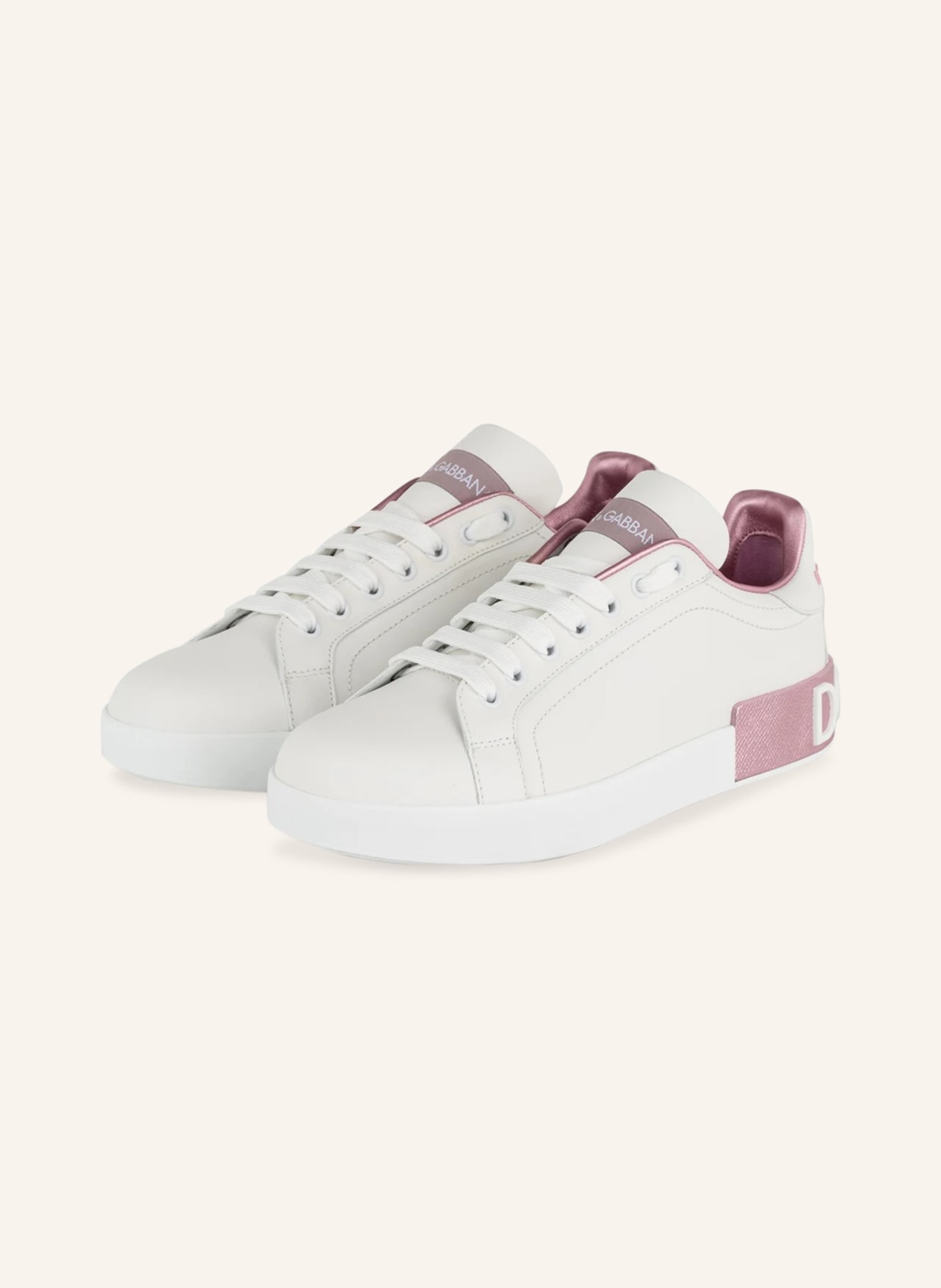 DOLCE & GABBANA Sneakers PORTOFINO, Color: WHITE/ LIGHT PURPLE (Image 1)