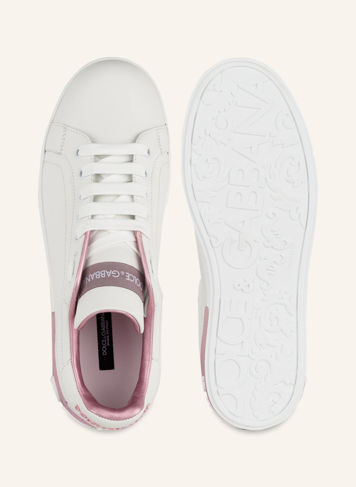 DOLCE & GABBANA Sneakers PORTOFINO, Color: WHITE/ LIGHT PURPLE (Image 5)
