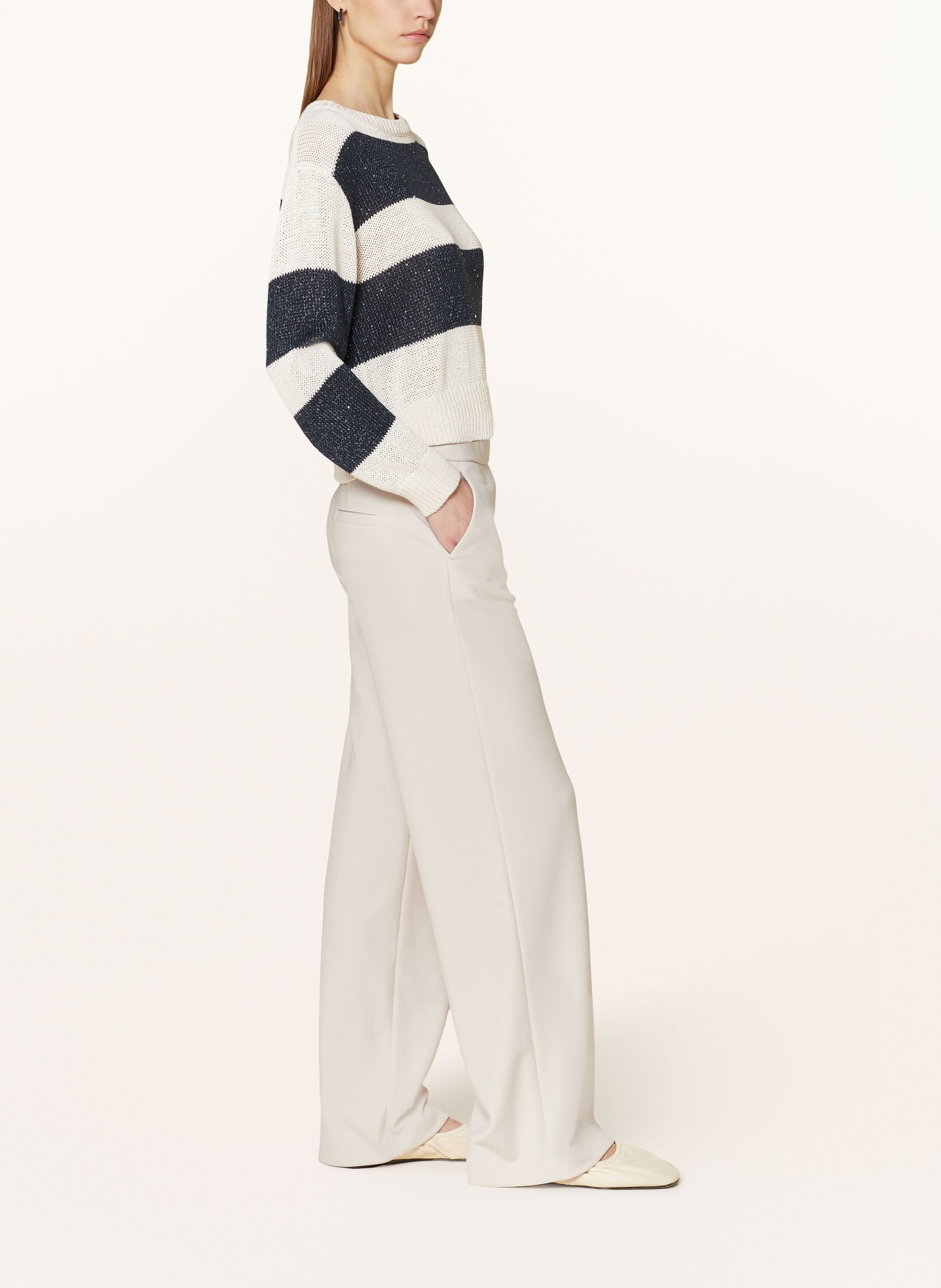 RAFFAELLO ROSSI Wide leg pants PALINA, Color: ECRU (Image 4)