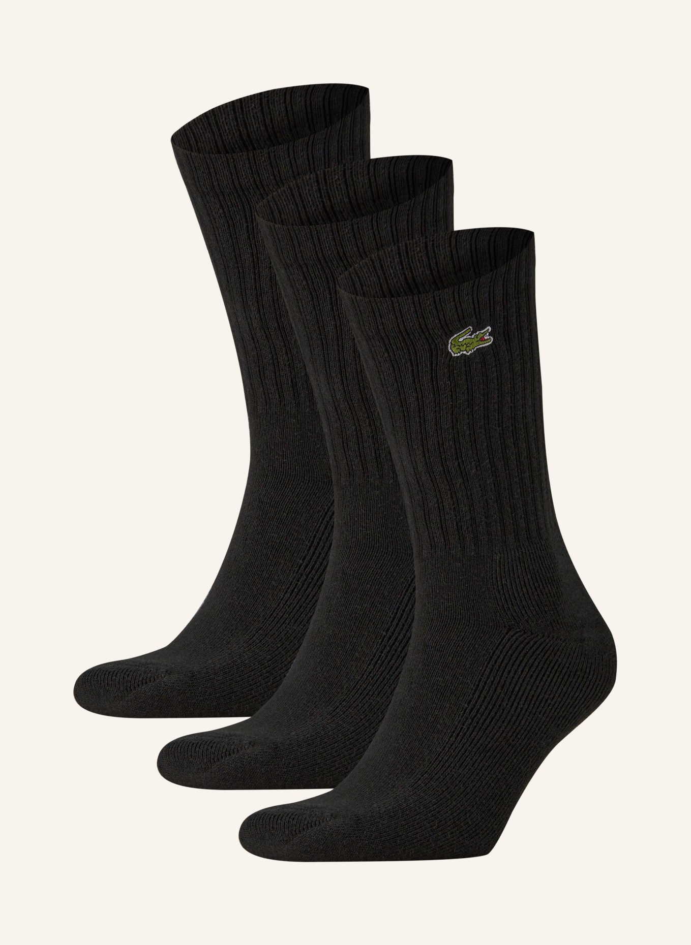 LACOSTE 3er-Pack Socken, Farbe: 8VM Black/Black (Bild 1)