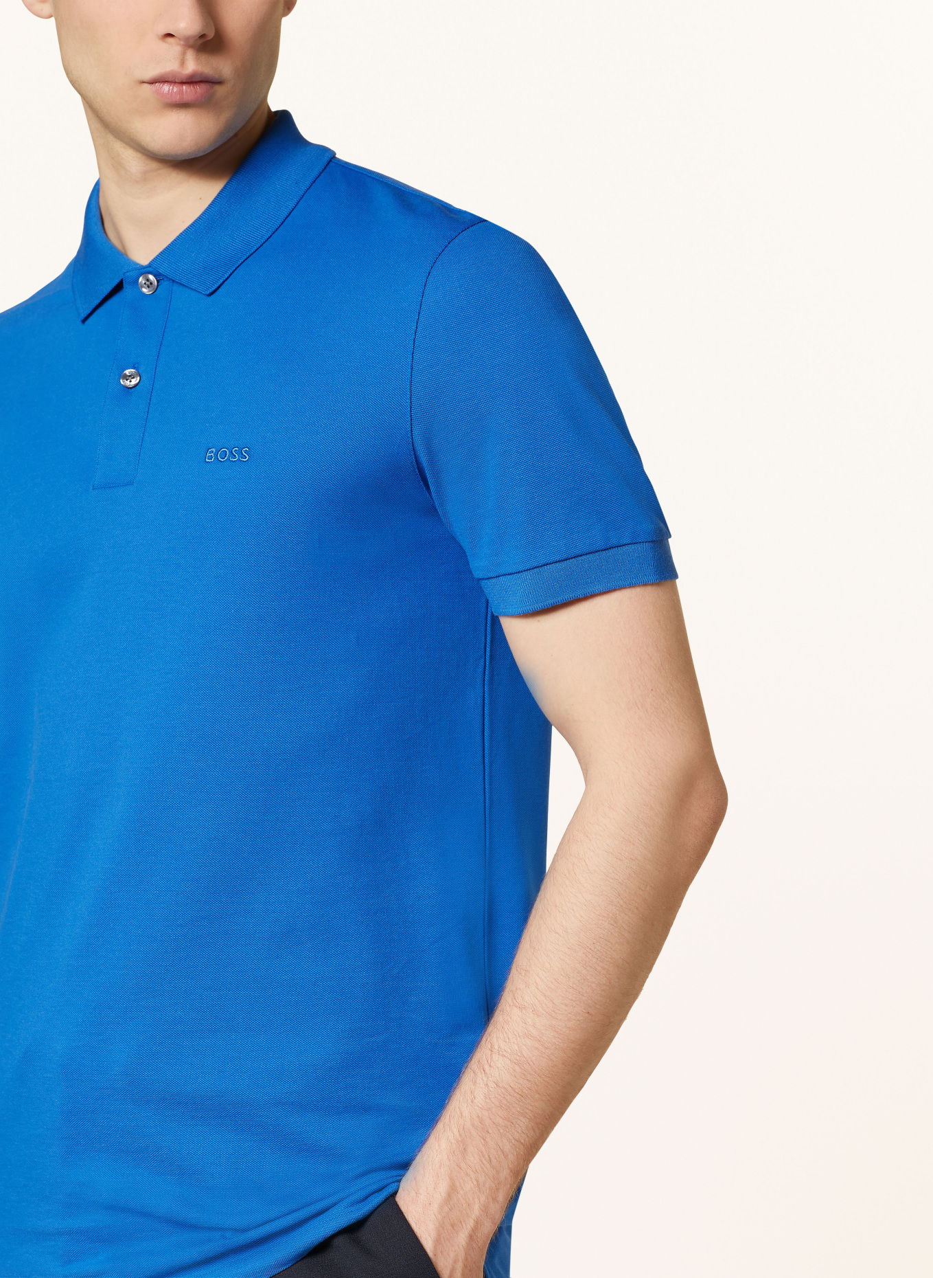 BOSS Piqué-Poloshirt PALLAS Regular Fit, Farbe: BLAU (Bild 4)