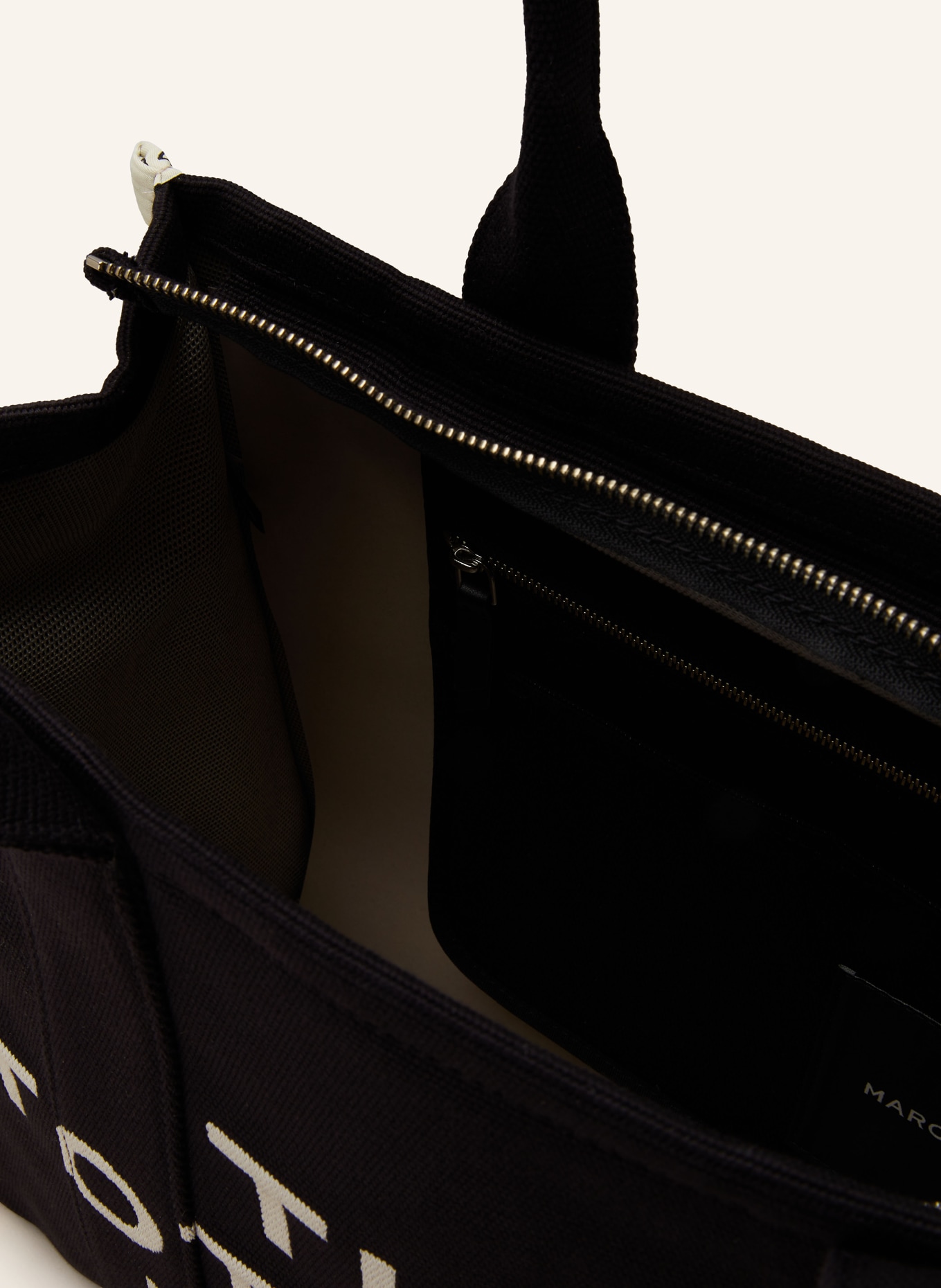 MARC JACOBS Shopper THE TOTE BAG L: SCHWARZ / CREME