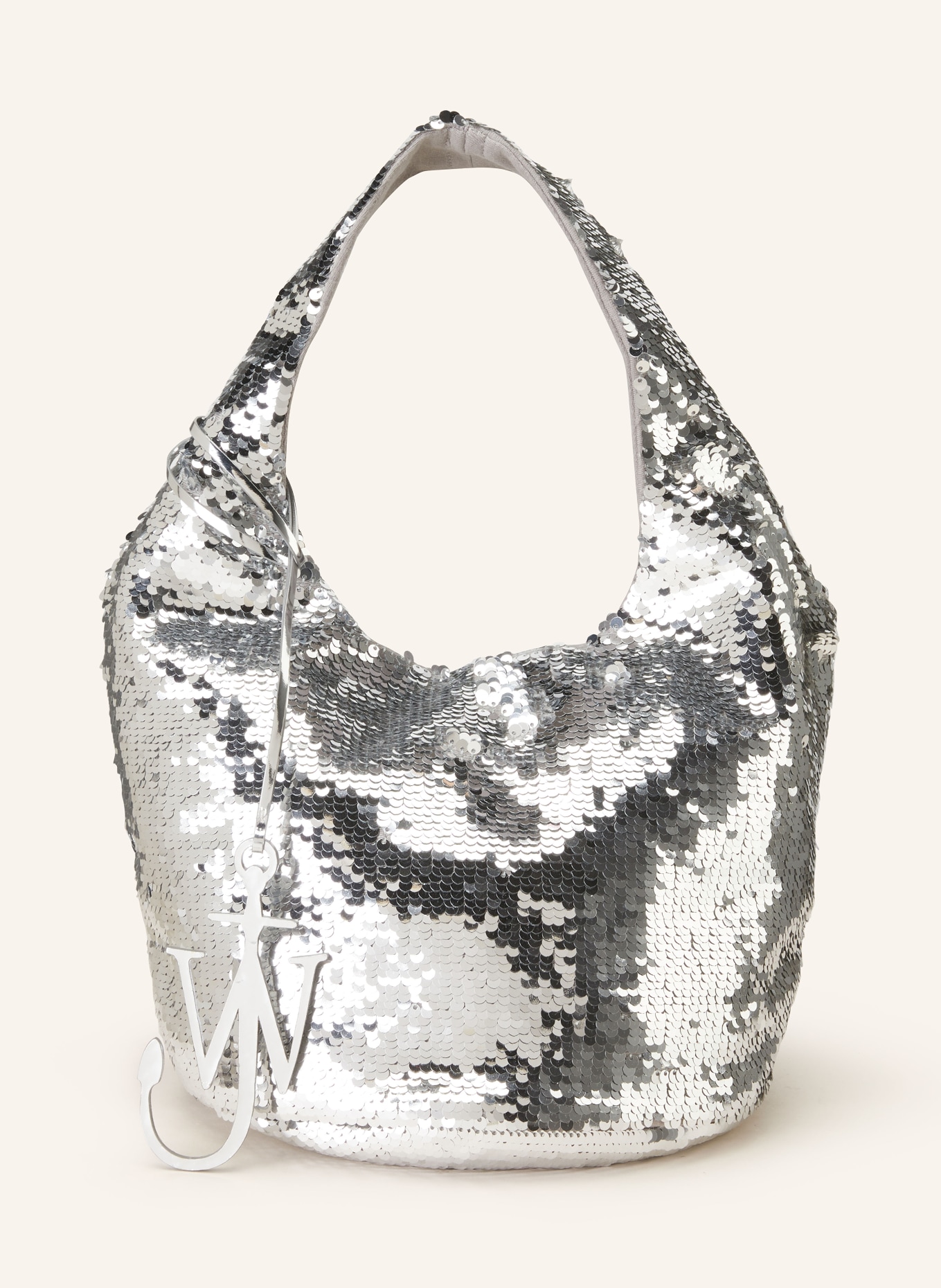 JW ANDERSON Shopper TOTE MINI with sequins , Color: SILVER (Image 1)