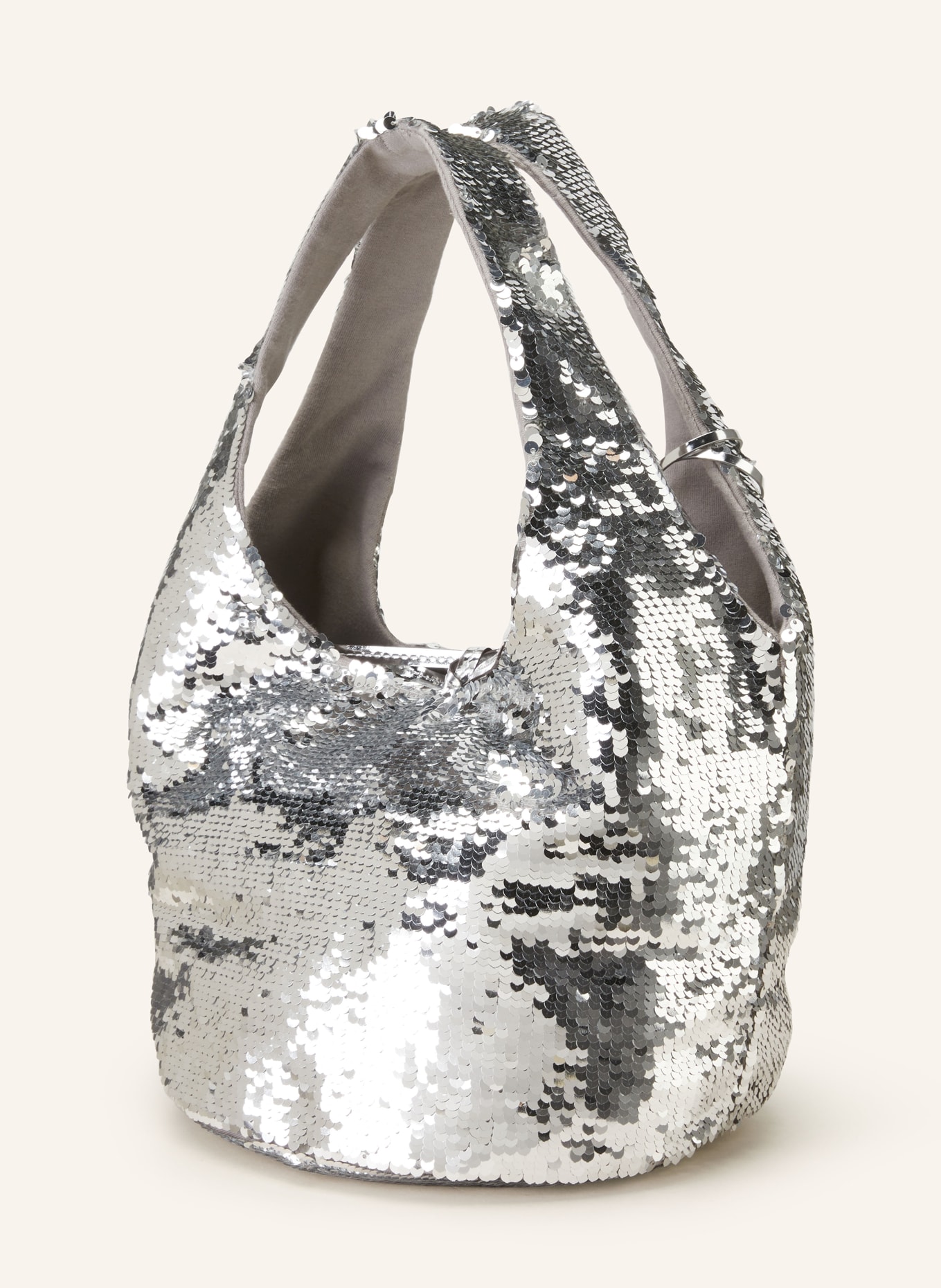 JW ANDERSON Shopper TOTE MINI with sequins , Color: SILVER (Image 2)