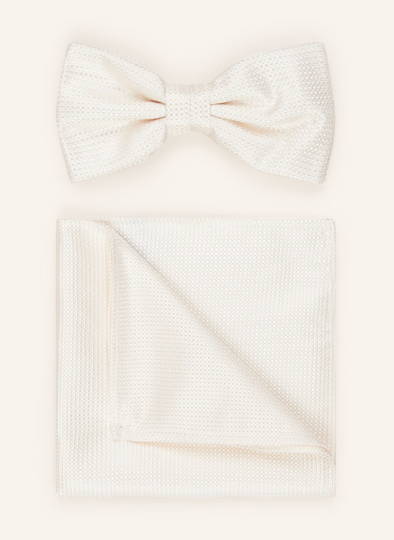 Prince BOWTIE Set: Bow tie and pocket handkerchief, Color: WHITE (Image 1)