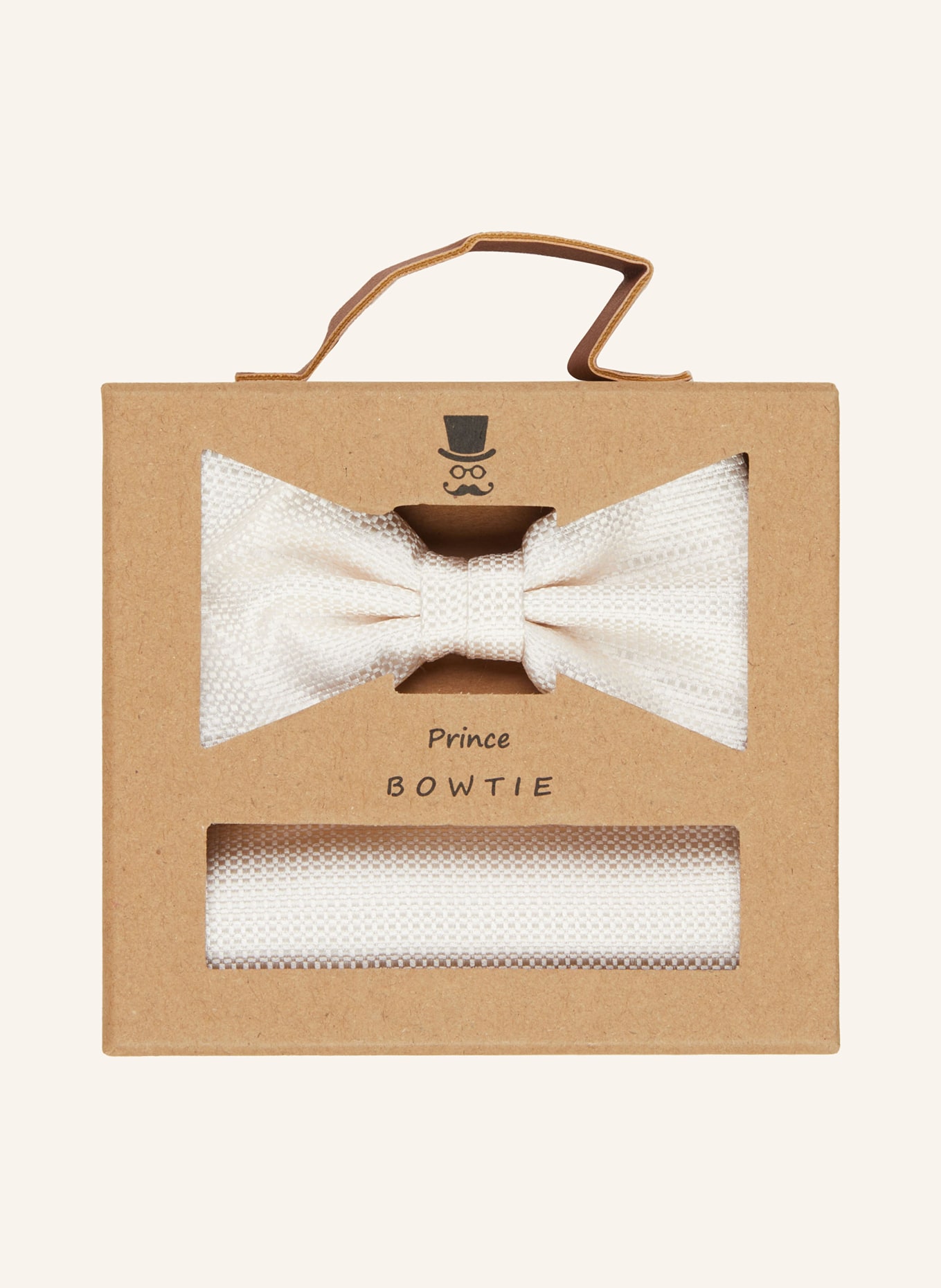 Prince BOWTIE Set: Bow tie and pocket handkerchief, Color: WHITE (Image 5)