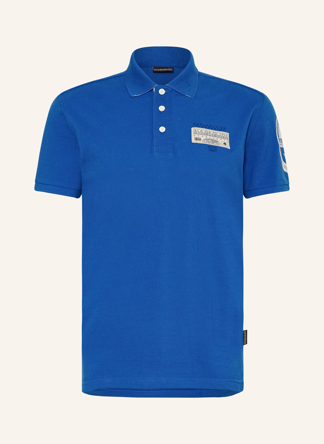 NAPAPIJRI Piqué polo shirt E-AMUNDSEN, Color: BLUE (Image 1)