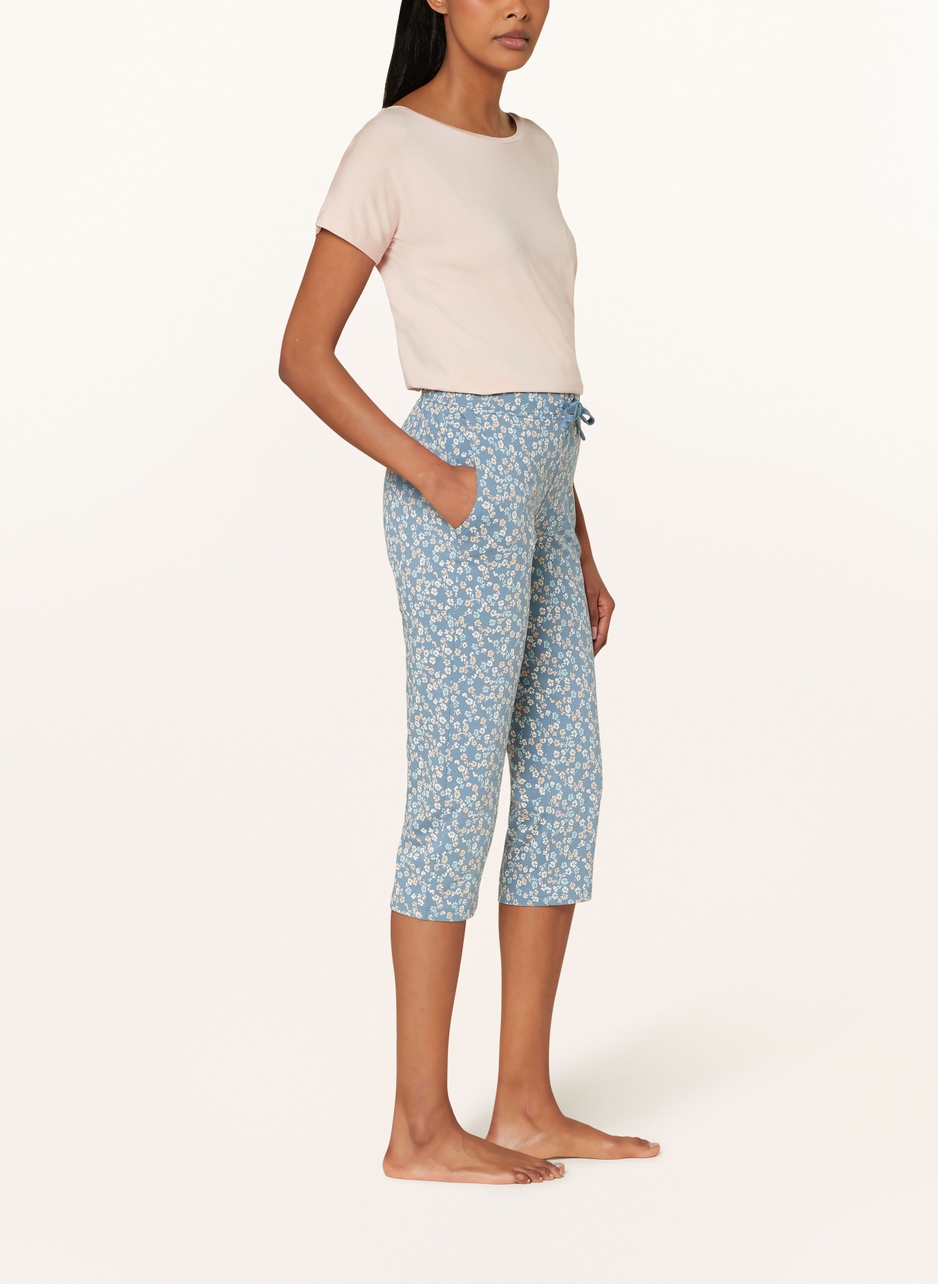 SCHIESSER 3/4 pajama pants MIX+RELAX, Color: BLUE GRAY/ CREAM/ BEIGE (Image 4)