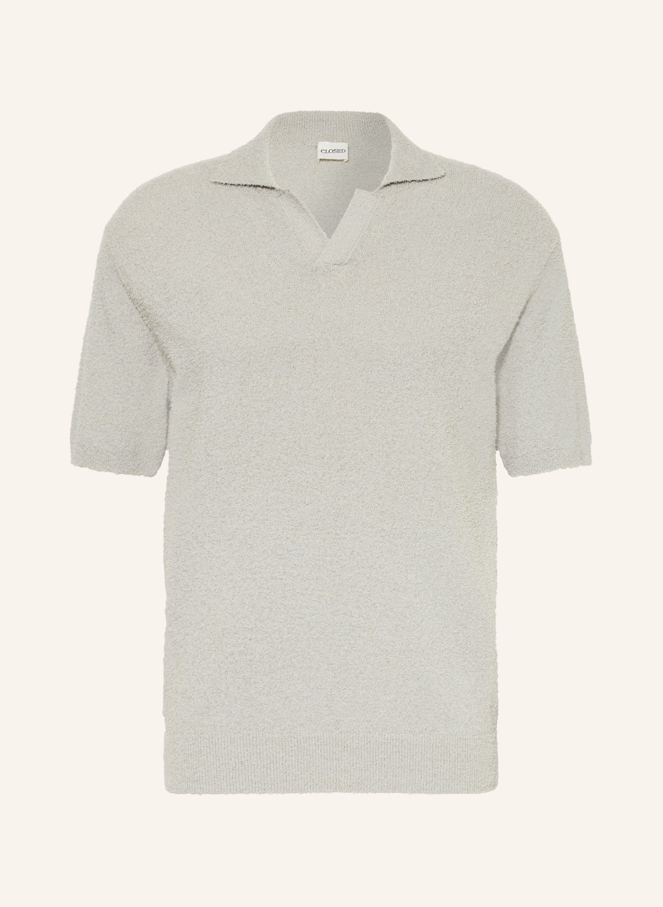 CLOSED Knitted polo shirt, Color: LIGHT GRAY (Image 1)