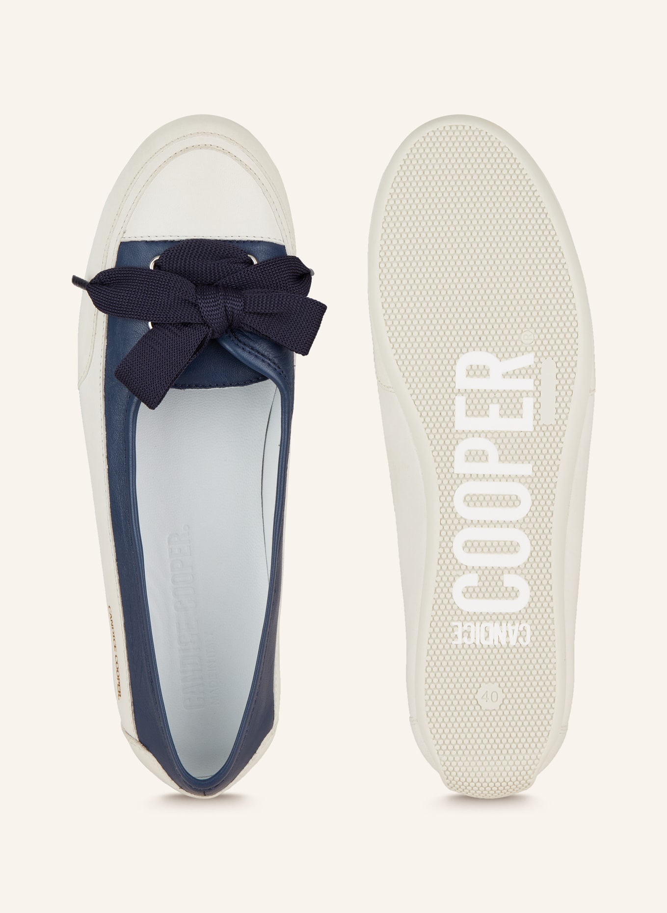 Candice Cooper Ballet flats CANDY BOW: DARK BLUE / WHITE