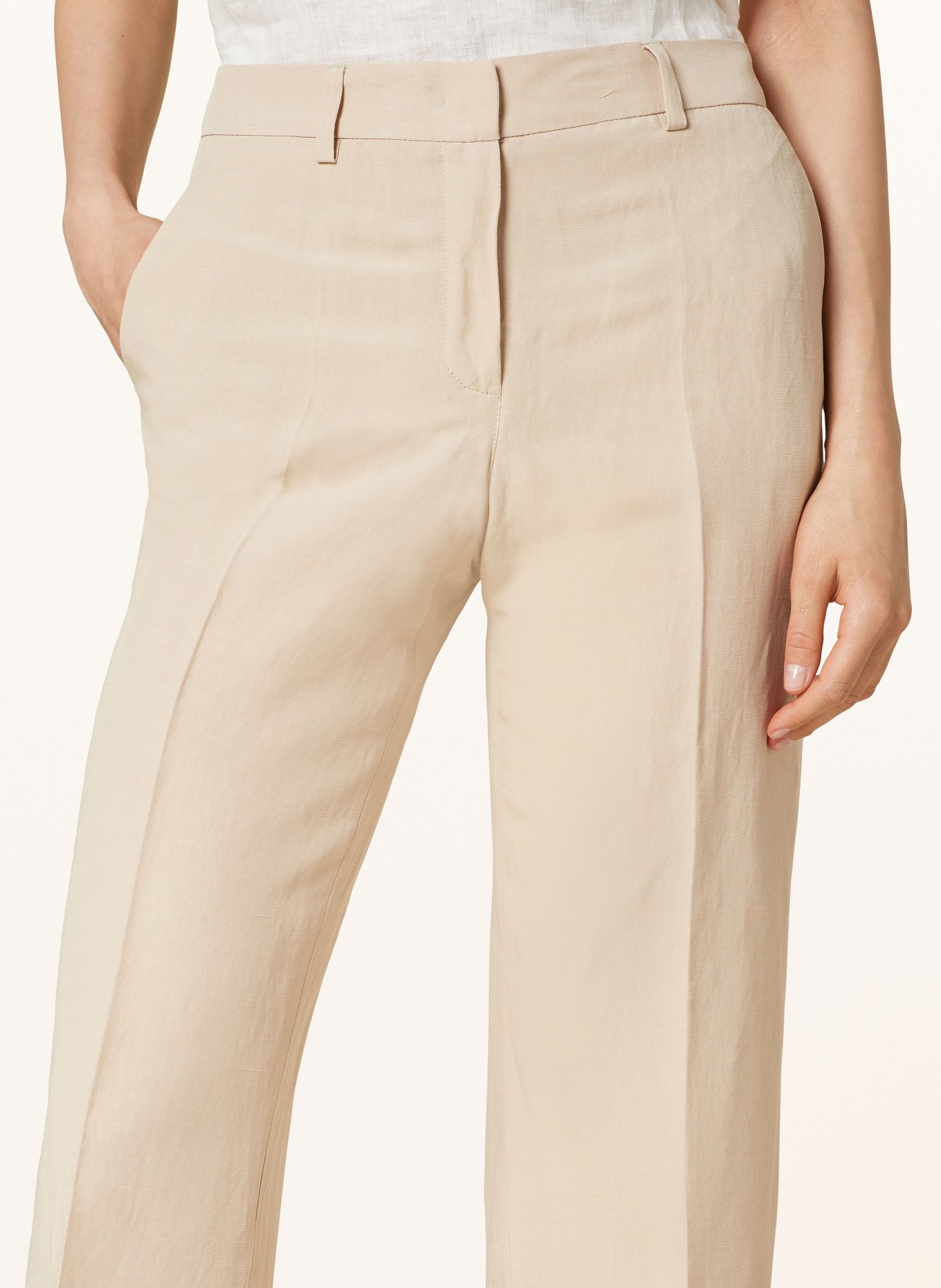 RAFFAELLO ROSSI 7/8 pants OLESSA with linen , Color: BEIGE (Image 5)