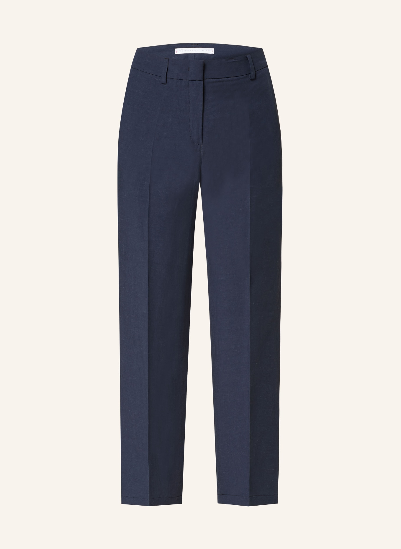 RAFFAELLO ROSSI Spodnie OLESSA z lnem: GRANATOWY