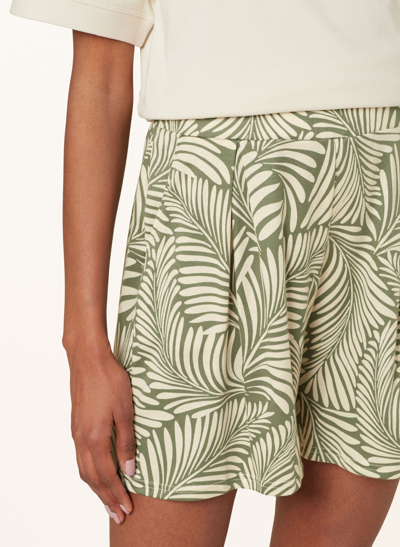 CALIDA Pajama shorts FAVOURITES HEALING, Color: CREAM/ GREEN (Image 5)