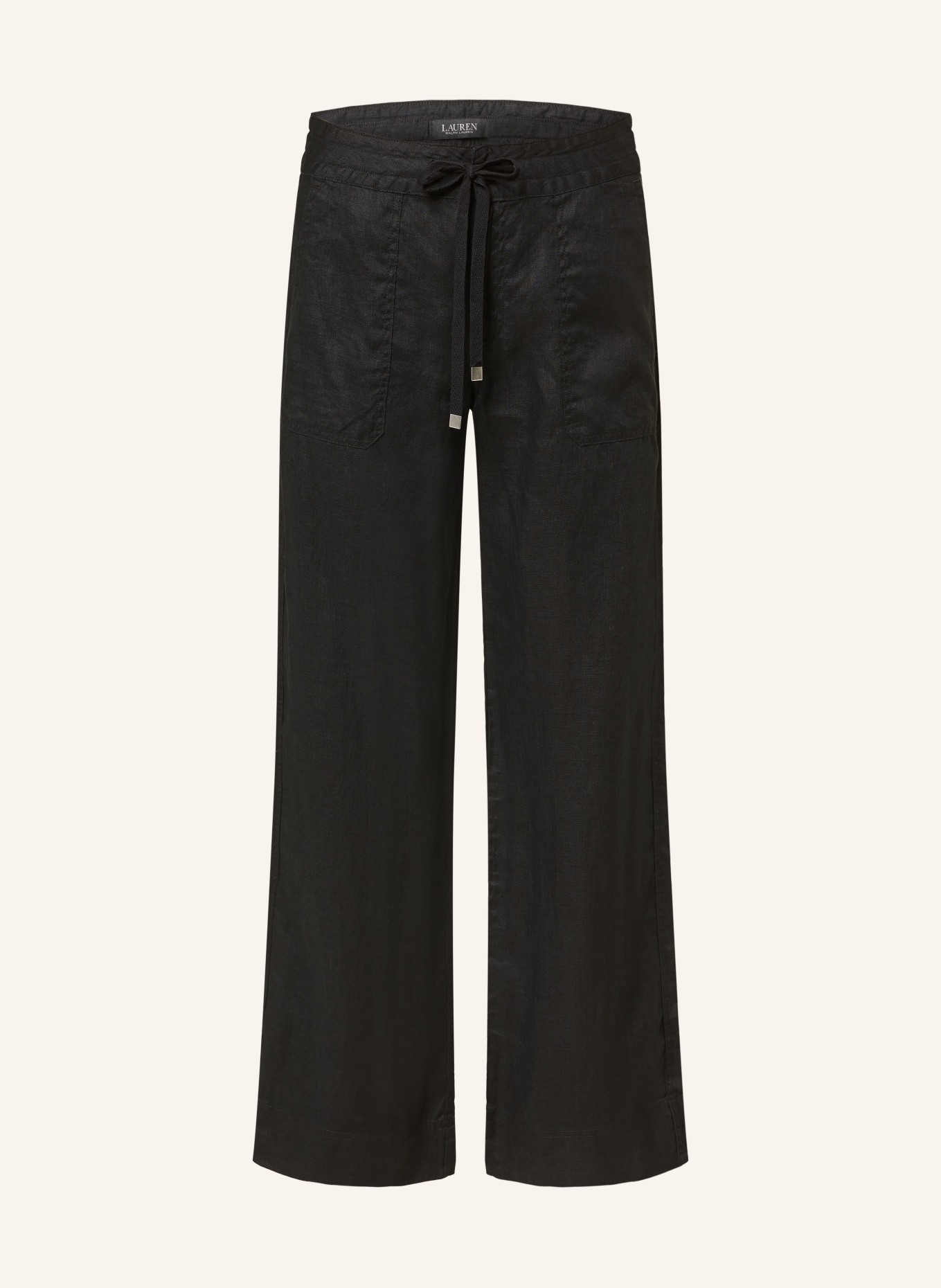 LAUREN RALPH LAUREN Linen trousers, Color: BLACK (Image 1)