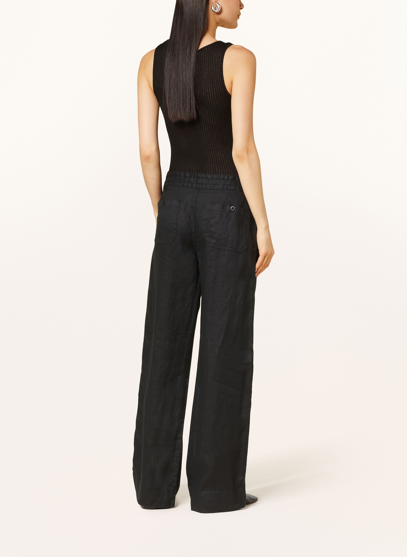 LAUREN RALPH LAUREN Linen trousers, Color: BLACK (Image 3)
