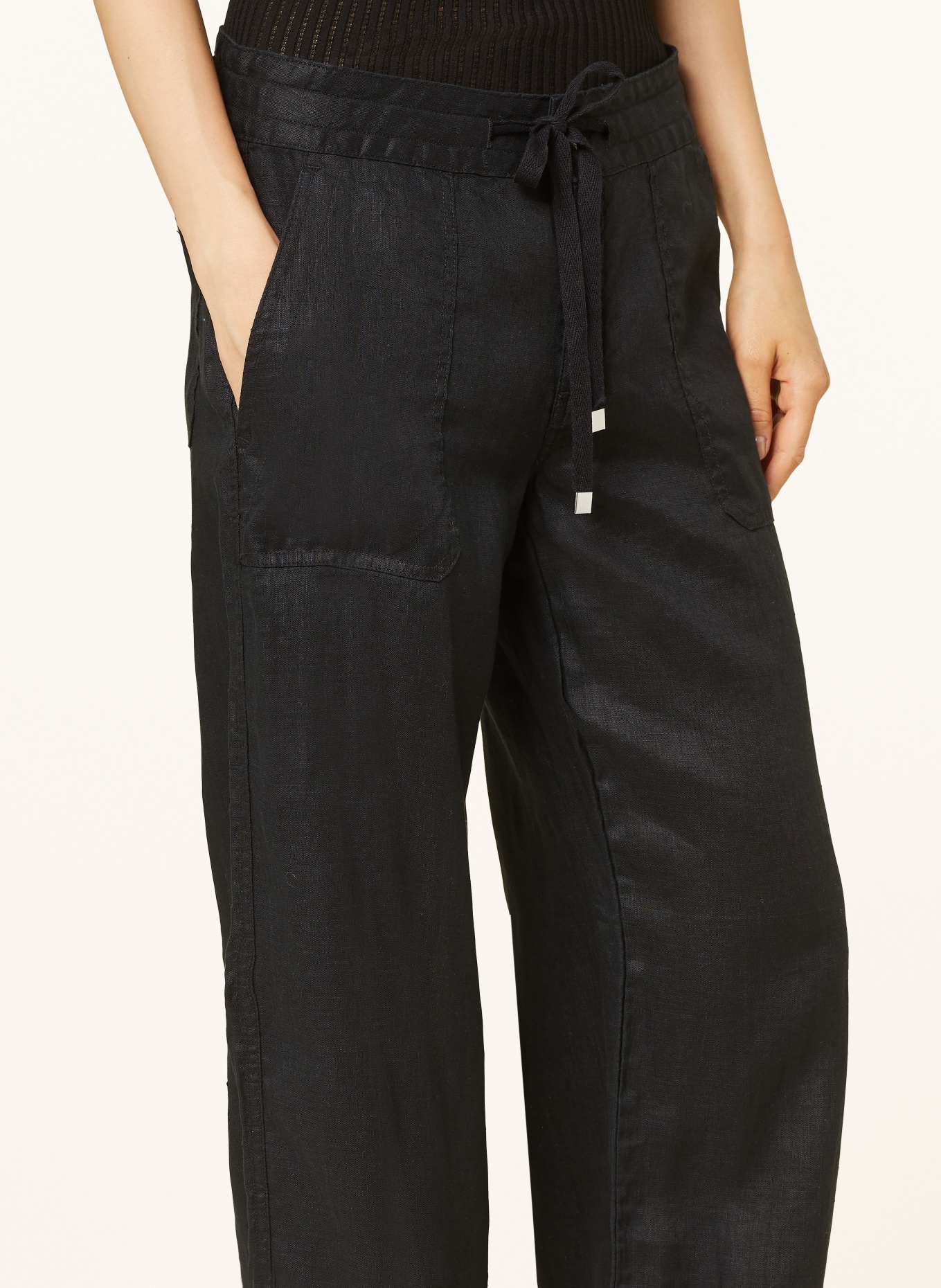 LAUREN RALPH LAUREN Linen trousers, Color: BLACK (Image 5)
