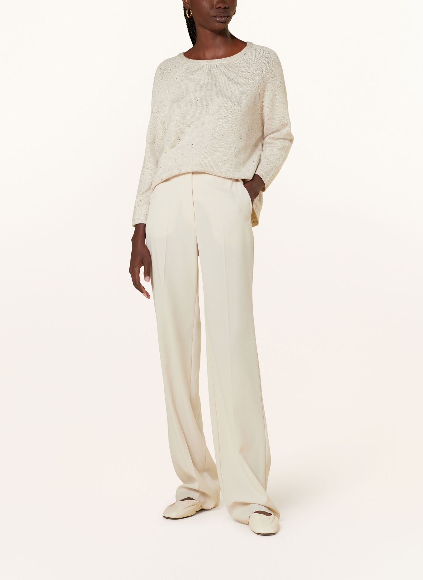 MRS & HUGS Pullover mit Cashmere: HELLBRAUN/ BRAUN