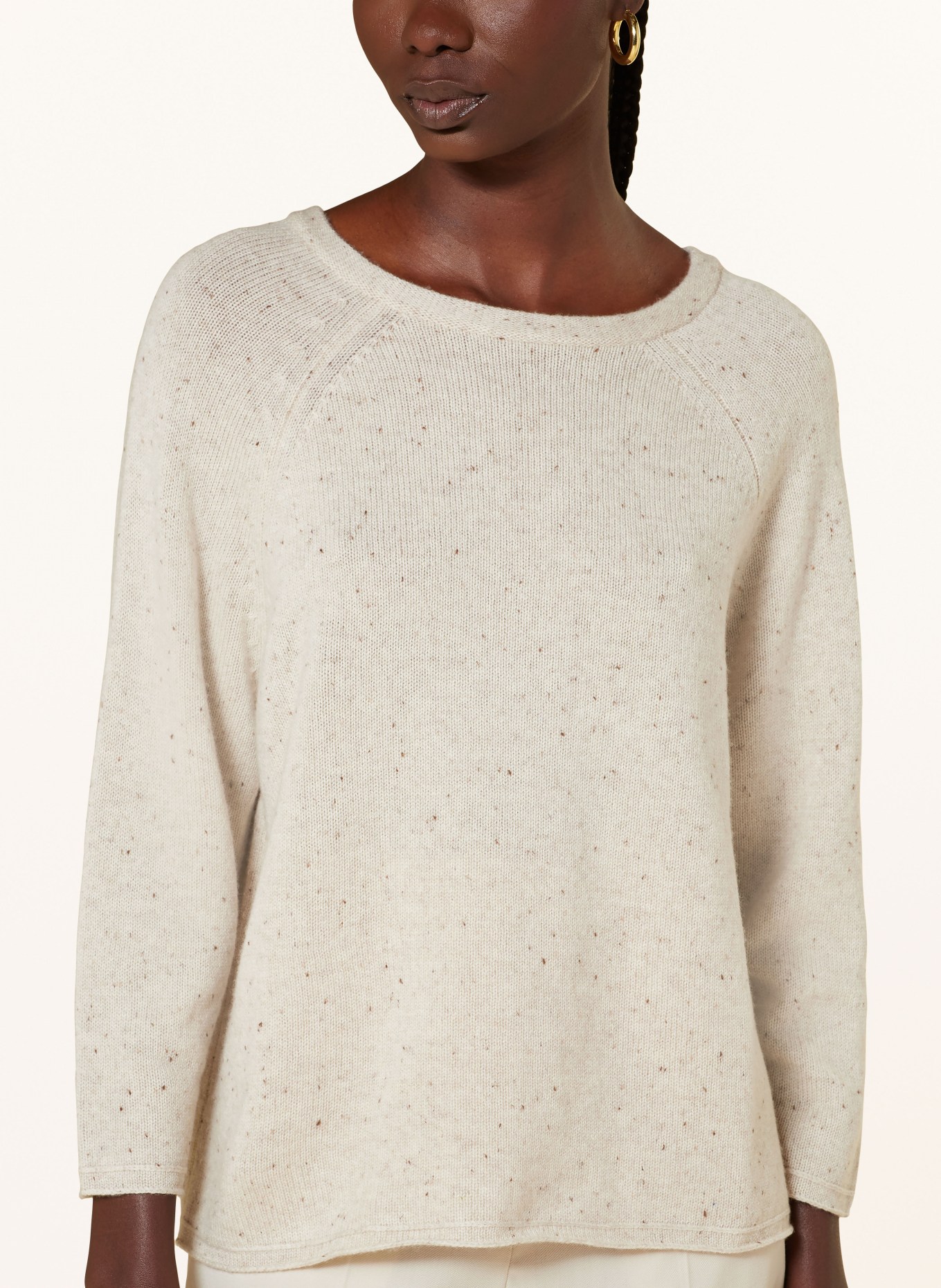 MRS & HUGS Pullover mit Cashmere: HELLBRAUN/ BRAUN