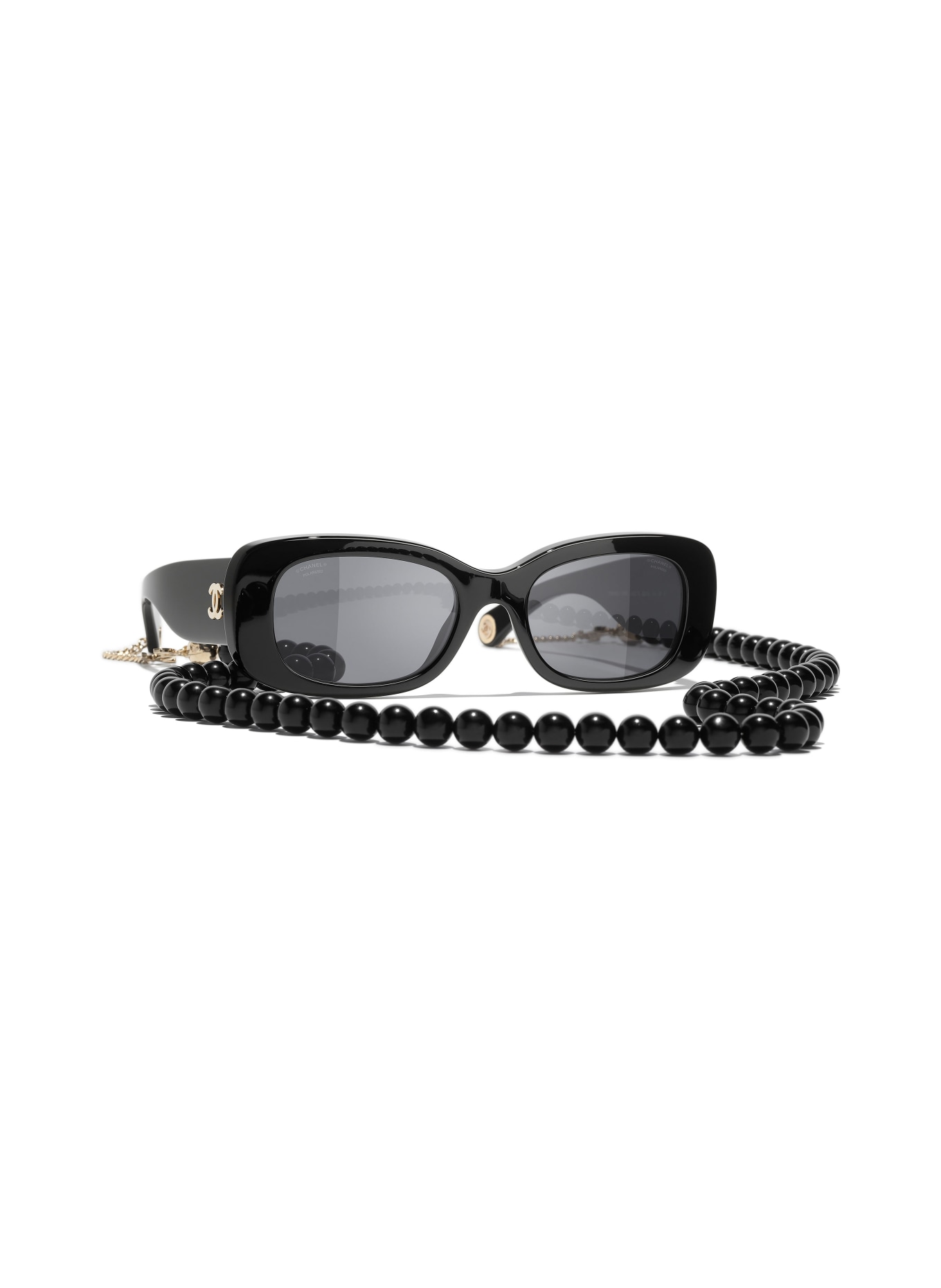 CHANEL Rechteckige Sonnenbrille, Farbe: C622T8 - SCHWARZ/ GRAU POLARISIERT (Bild 1)