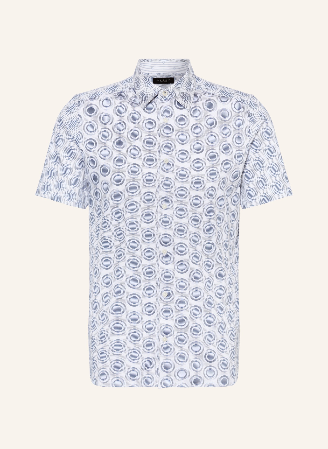 TED BAKER Short sleeve shirt PEARSHO slim fit, Color: WHITE/ LIGHT BLUE (Image 1)