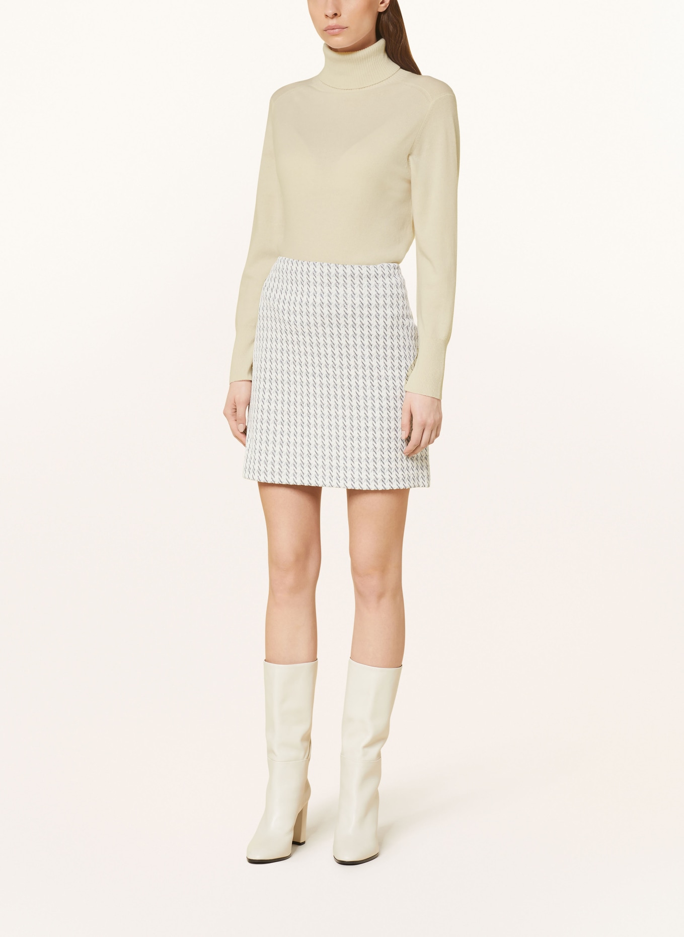 SEM PER LEI Turtleneck sweater with cashmere, Color: WHITE (Image 2)