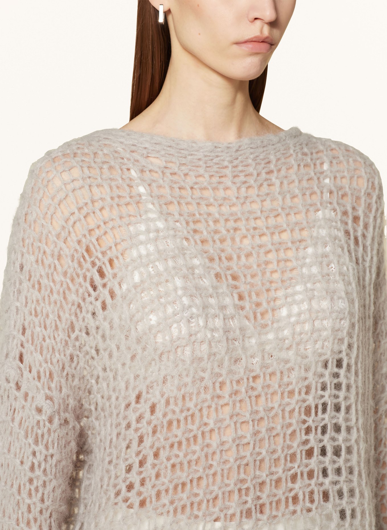 by Aylin Koenig Sweater CHIARA with alpaca and mohair, Color: LIGHT GRAY (Image 4)