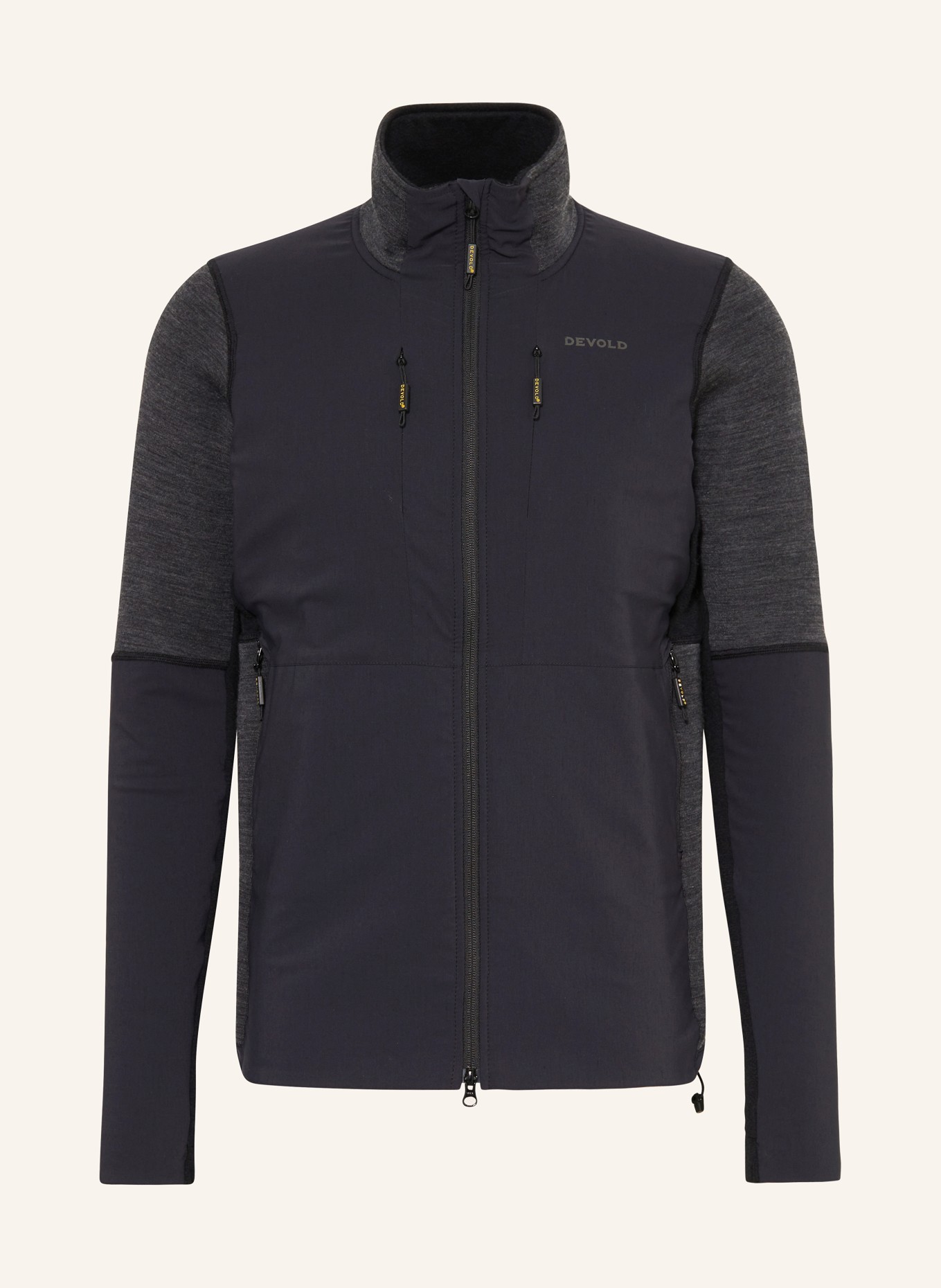 DEVOLD Hybrid jacket TINDEN with merino wool, Color: DARK GRAY (Image 1)