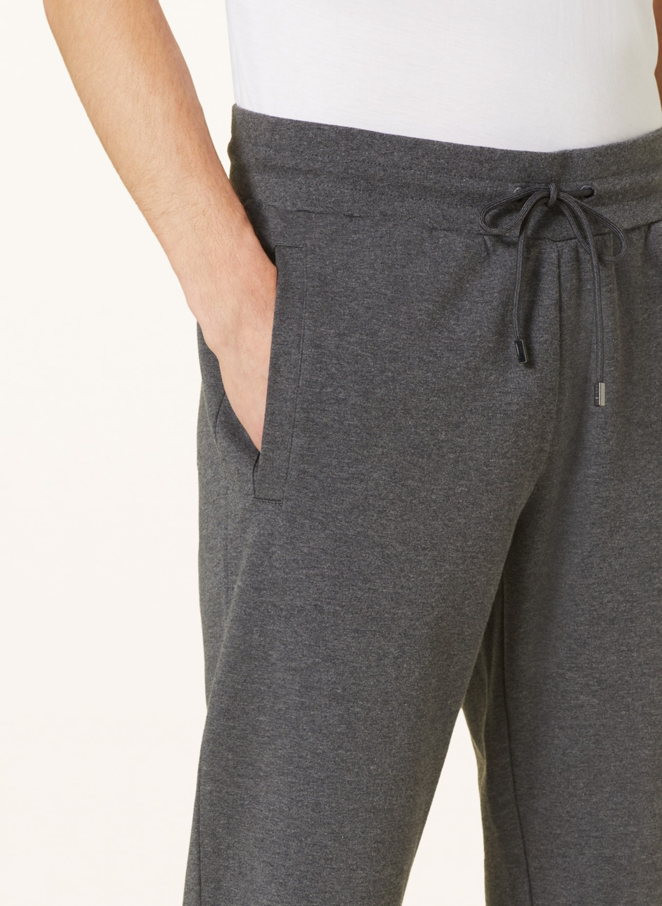 HACKETT LONDON Jersey trousers in jogger style classic fit, Color: GRAY (Image 5)
