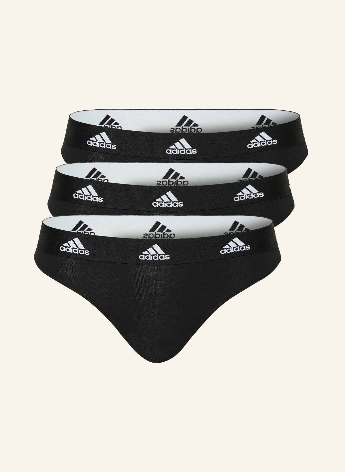 adidas 3-pack thongs, Color: BLACK (Image 1)