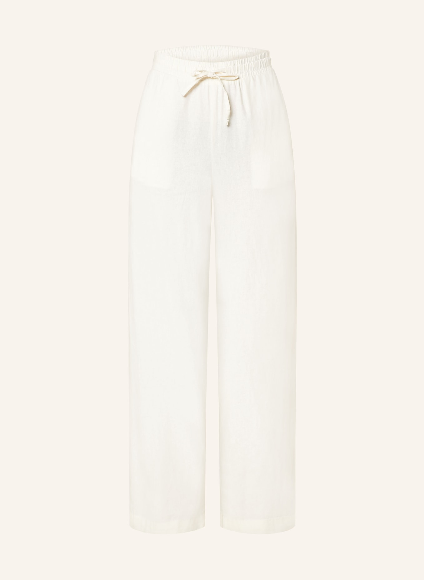 ICHI Wide leg trousers IHLINO with linen, Color: CREAM (Image 1)