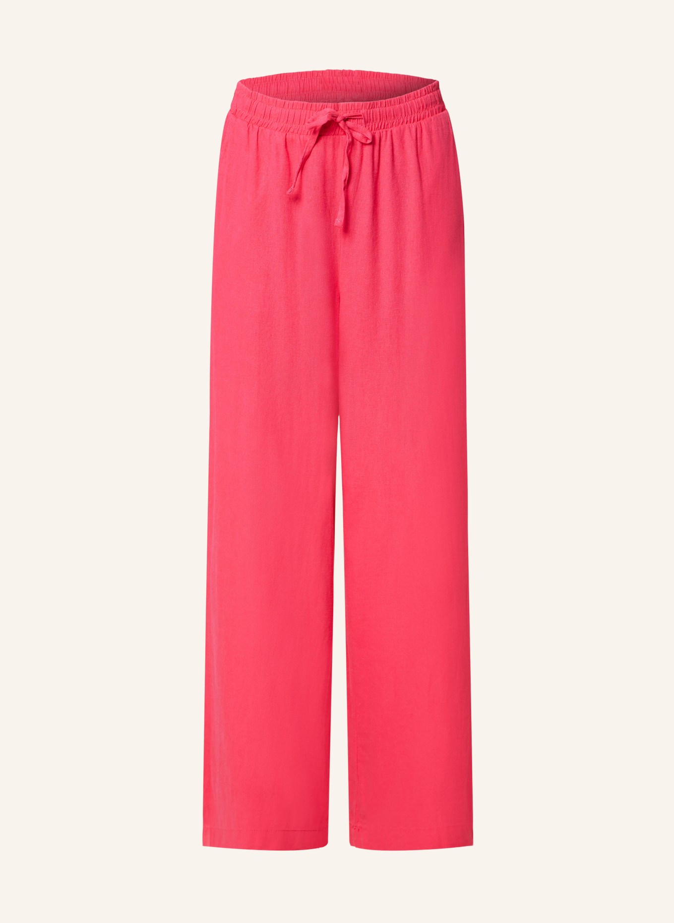 ICHI Wide leg trousers IHLINO with linen, Color: PINK (Image 1)