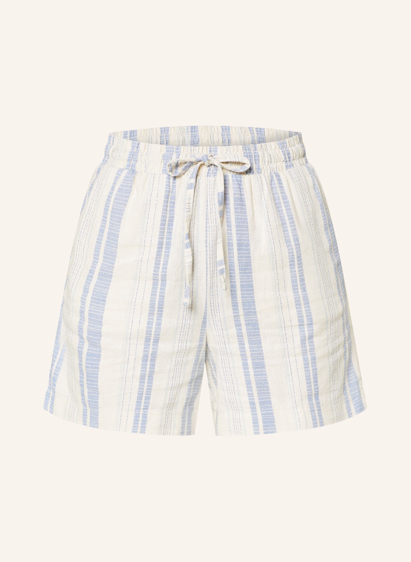 ICHI Shorts IHLINO with linen, Color: BLUE/ ECRU (Image 1)