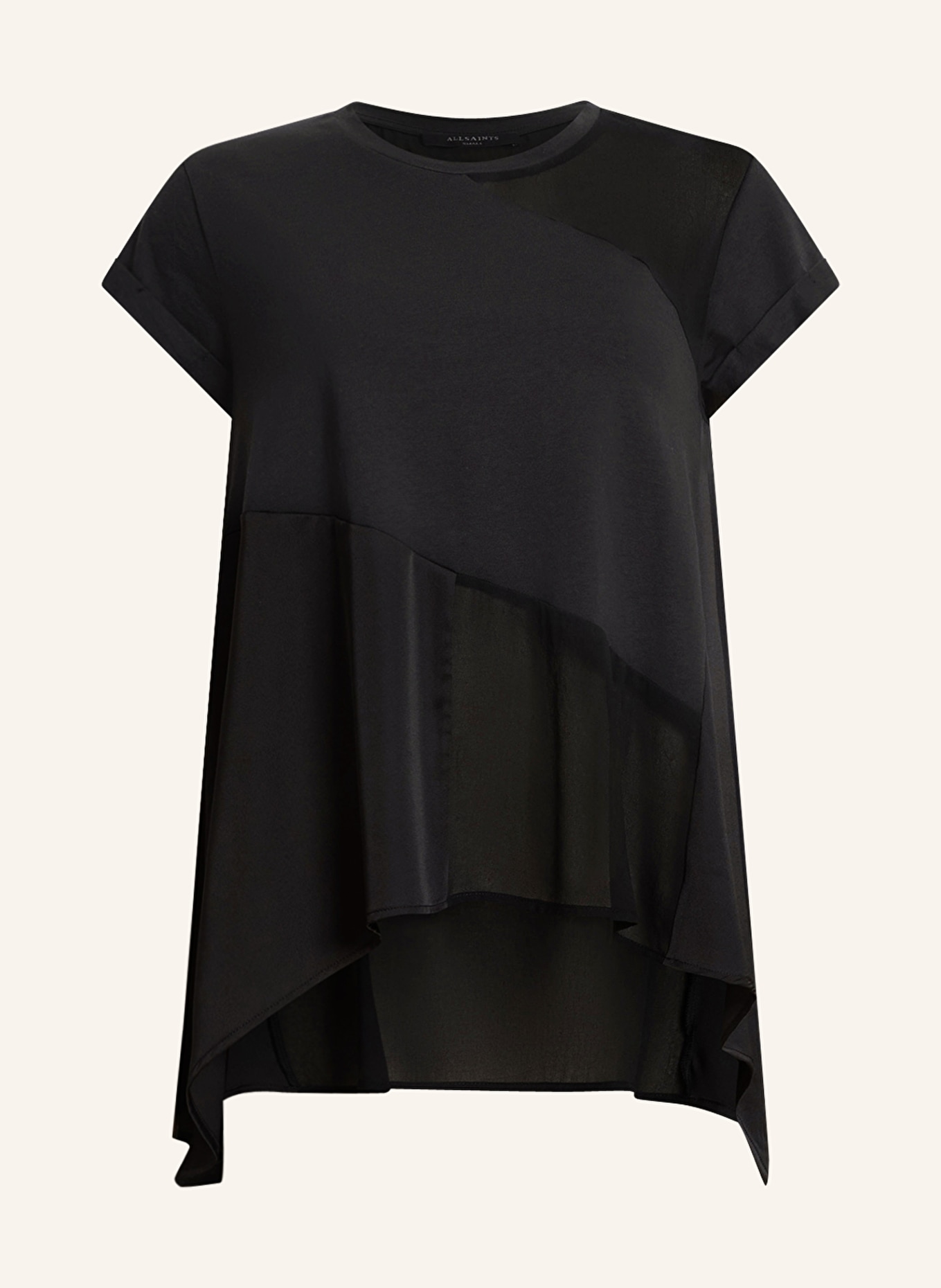 ALLSAINTS Shirt blouse ZALA in mixed materials, Color: BLACK (Image 1)