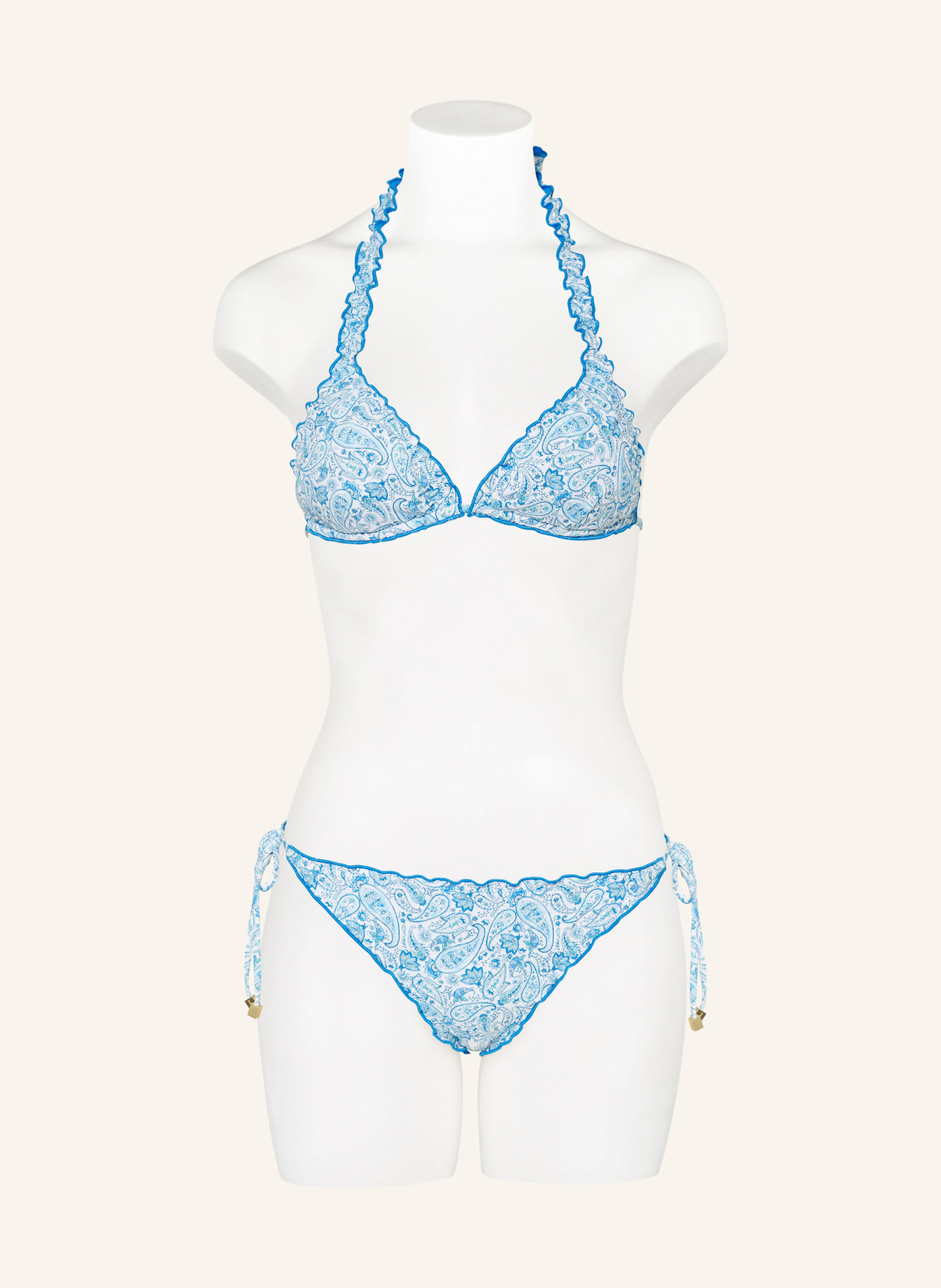 heidi klein Triangle bikini bottoms CAMPS BAY BEACH reversible, Color: WHITE/ BLUE/ TURQUOISE (Image 2)