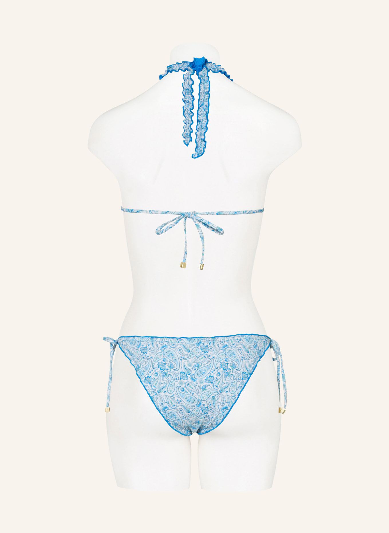 heidi klein Triangle bikini top CAMPS BAY BEACH reversible, Color: WHITE/ BLUE/ TURQUOISE (Image 3)