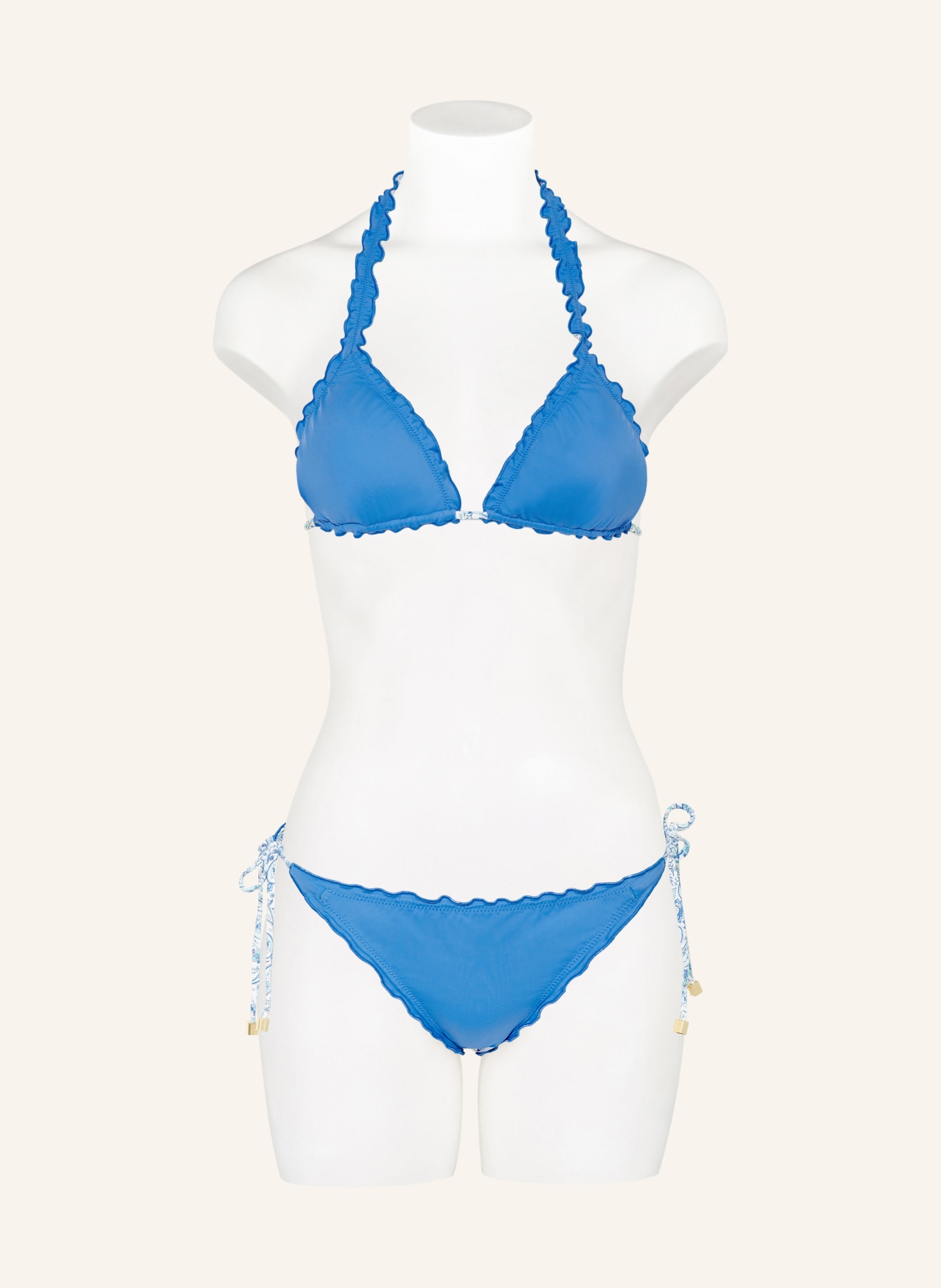 heidi klein Triangle bikini top CAMPS BAY BEACH reversible, Color: WHITE/ BLUE/ TURQUOISE (Image 4)