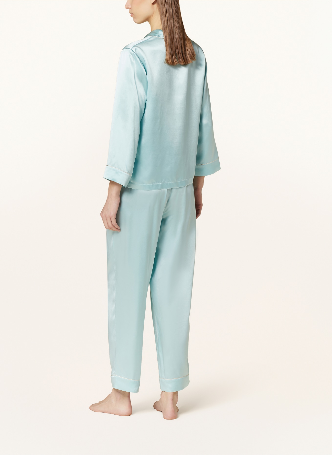 ERES Koszulka od piżamy CONVIVE z jedwabiu, Kolor: TURKUSOWY (Obrazek 3)