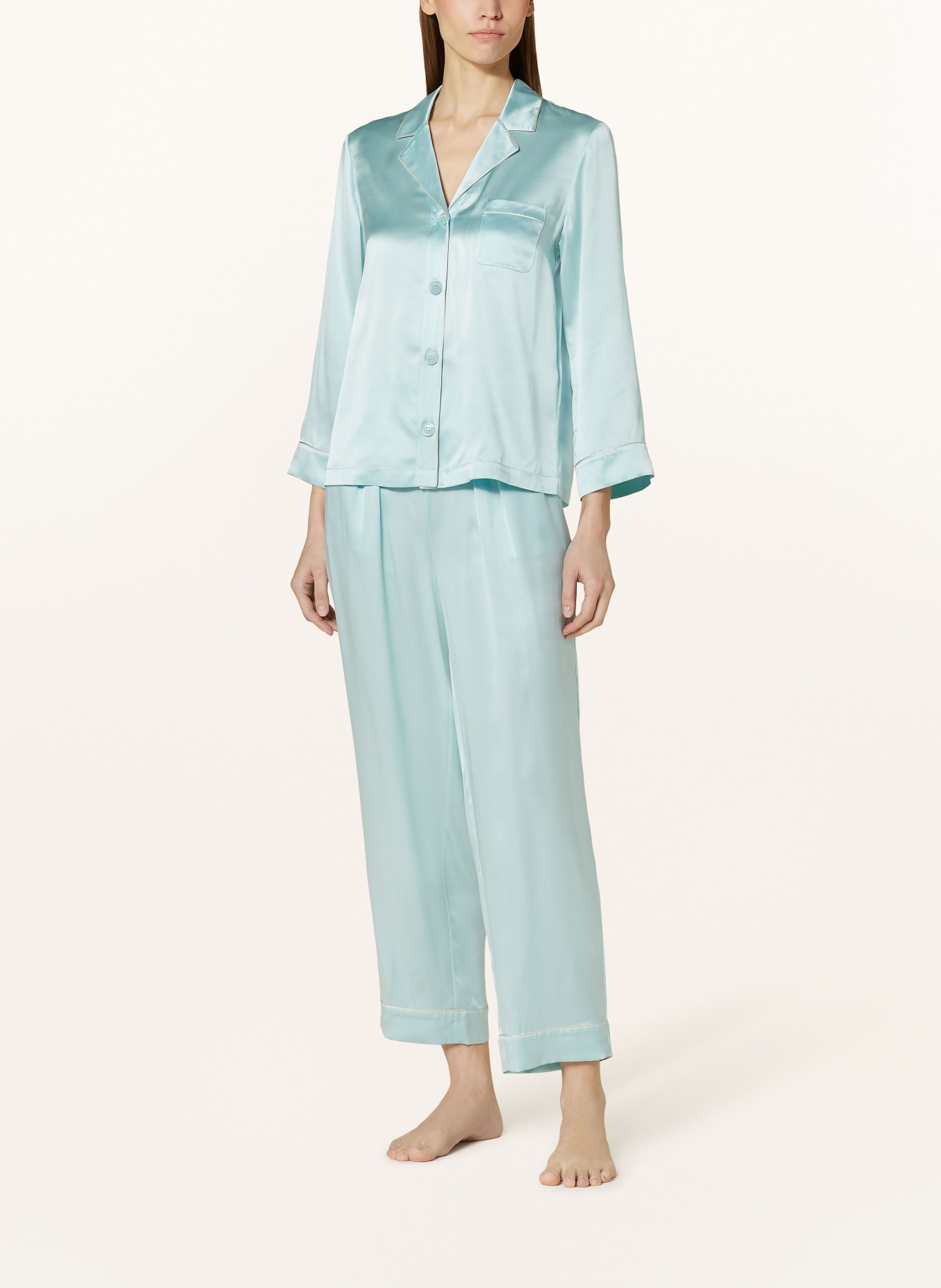 ERES Spodnie od piżamy MONDAIN z jedwabiu, Kolor: JASNONIEBIESKI (Obrazek 2)