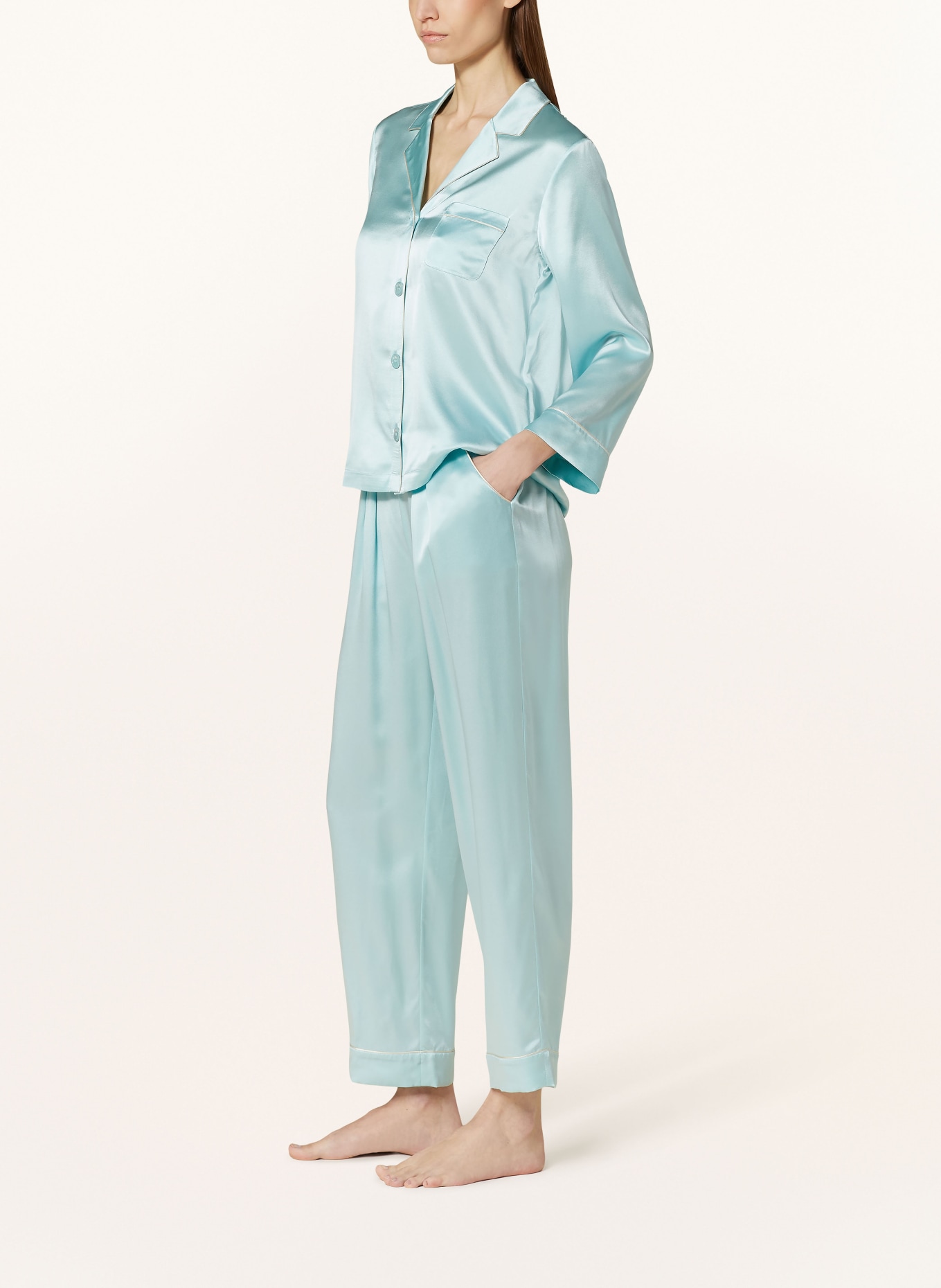ERES Pyžamové kalhoty MONDAIN z hedvábí, Barva: TMAVĚ MODRÁ (Obrázek 4)