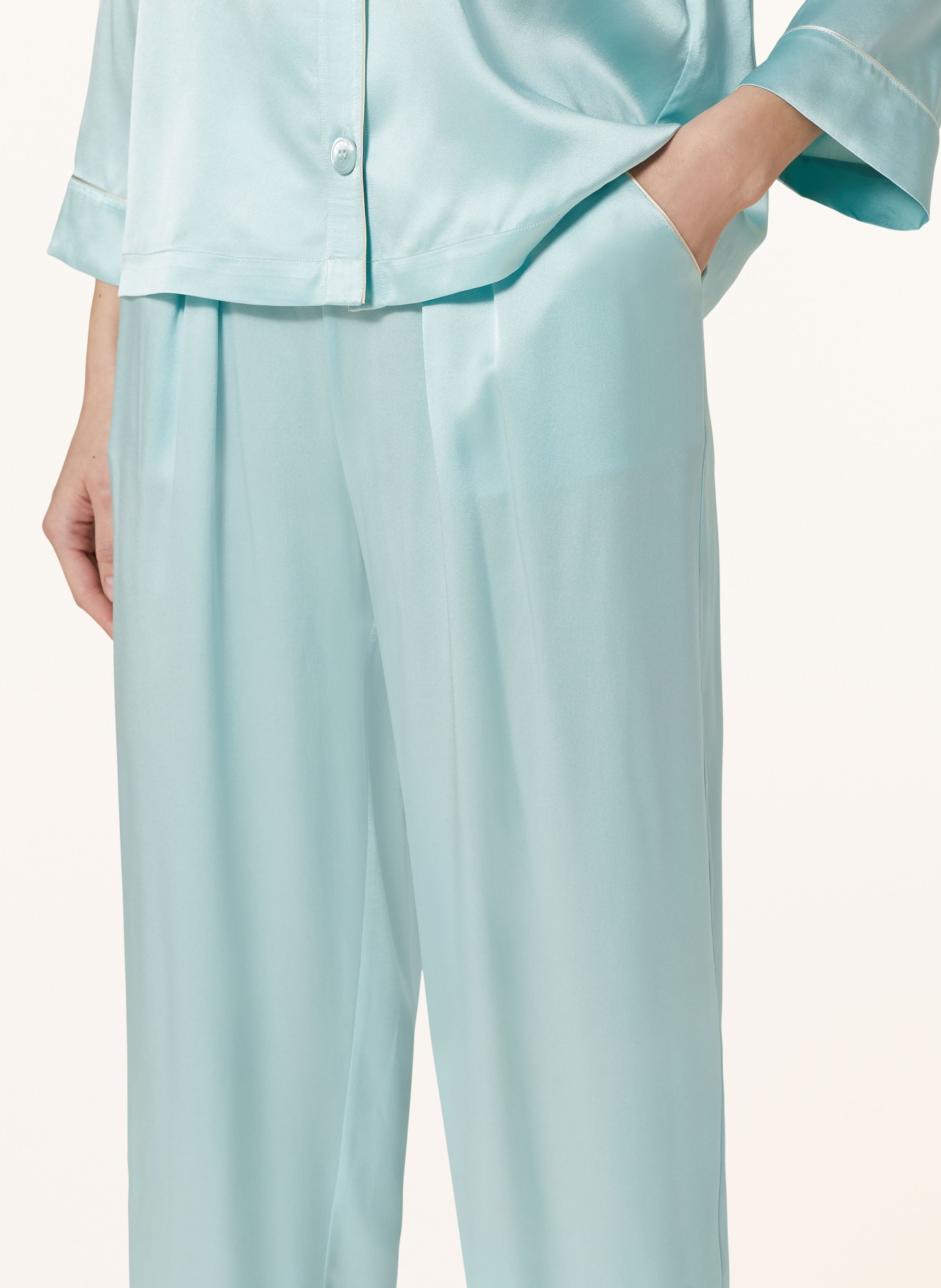 ERES Spodnie od piżamy MONDAIN z jedwabiu, Kolor: JASNONIEBIESKI (Obrazek 5)