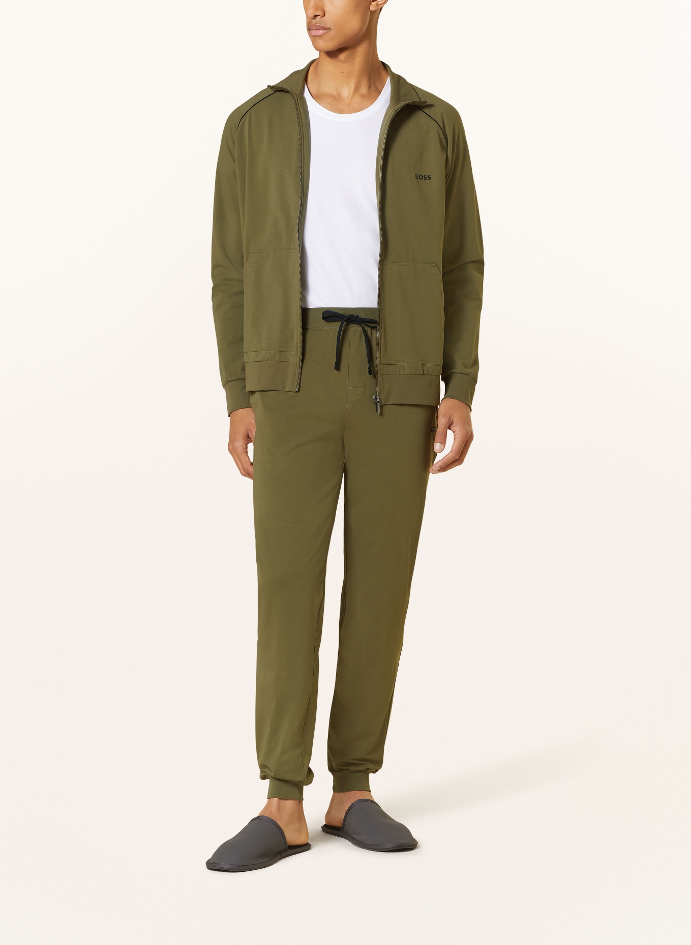 BOSS Spodnie od piżamy MIX&MATCH, Kolor: OLIWKOWY (Obrazek 2)