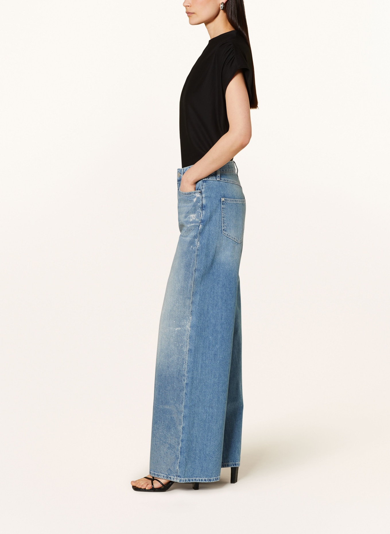 GUESS Straight jeans BELLFLOWER with decorative gems, Color: RIC0 COCORICO (Image 4)