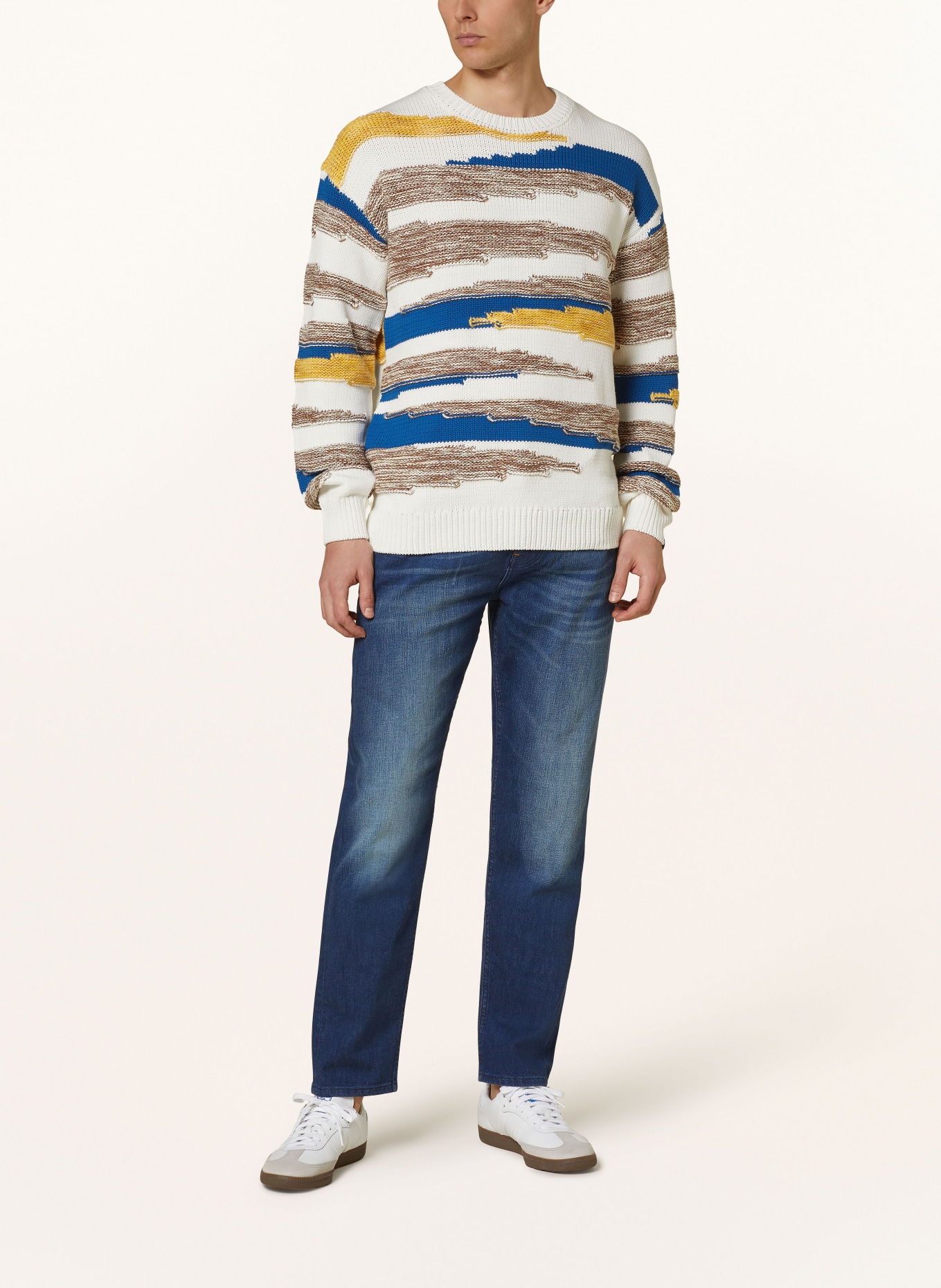 SCOTCH & SODA Knitted pullover, Color: WHITE/ BLUE/ YELLOW (Image 2)