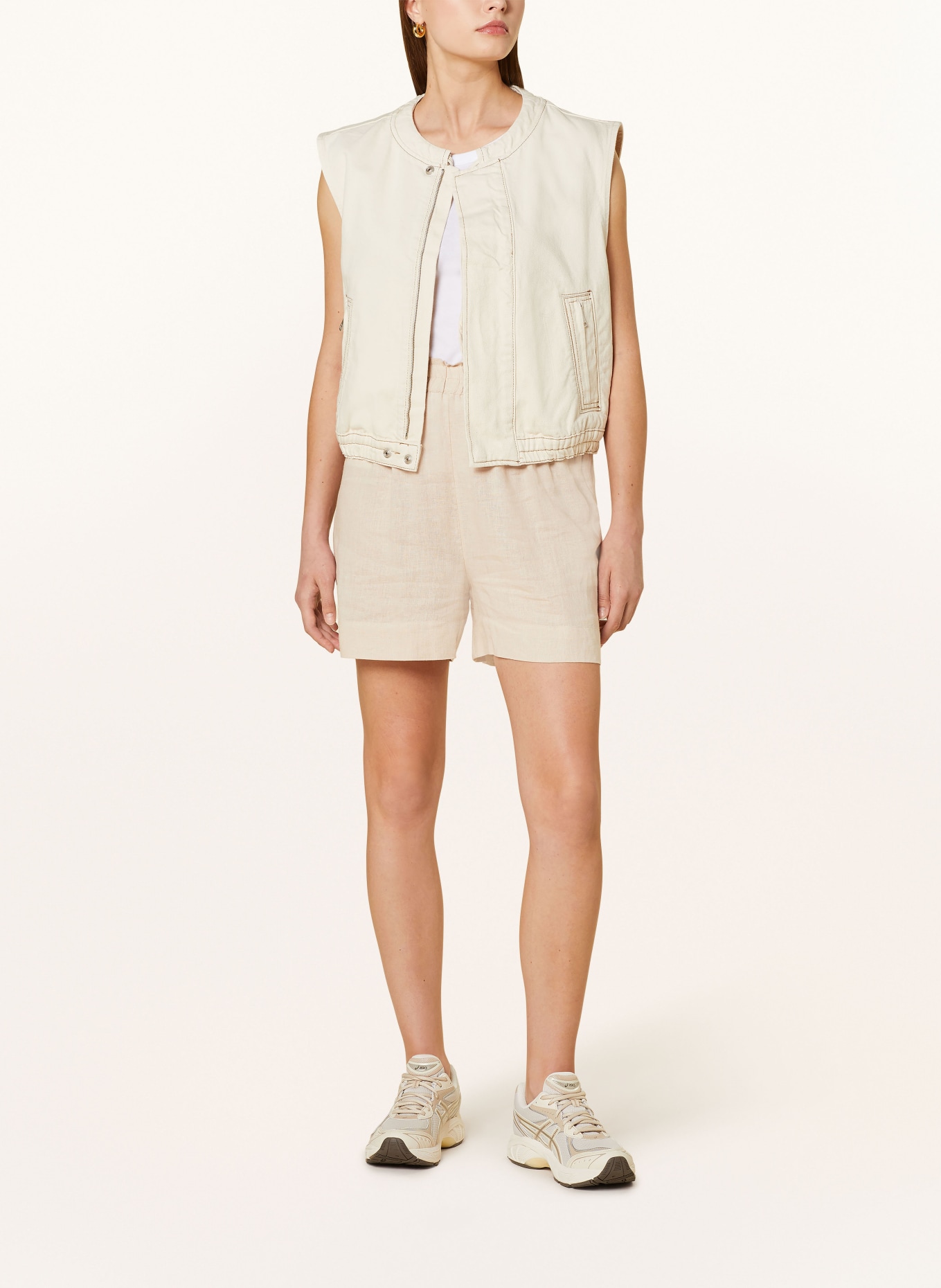 ONLY Shorts with linen, Color: BEIGE (Image 2)