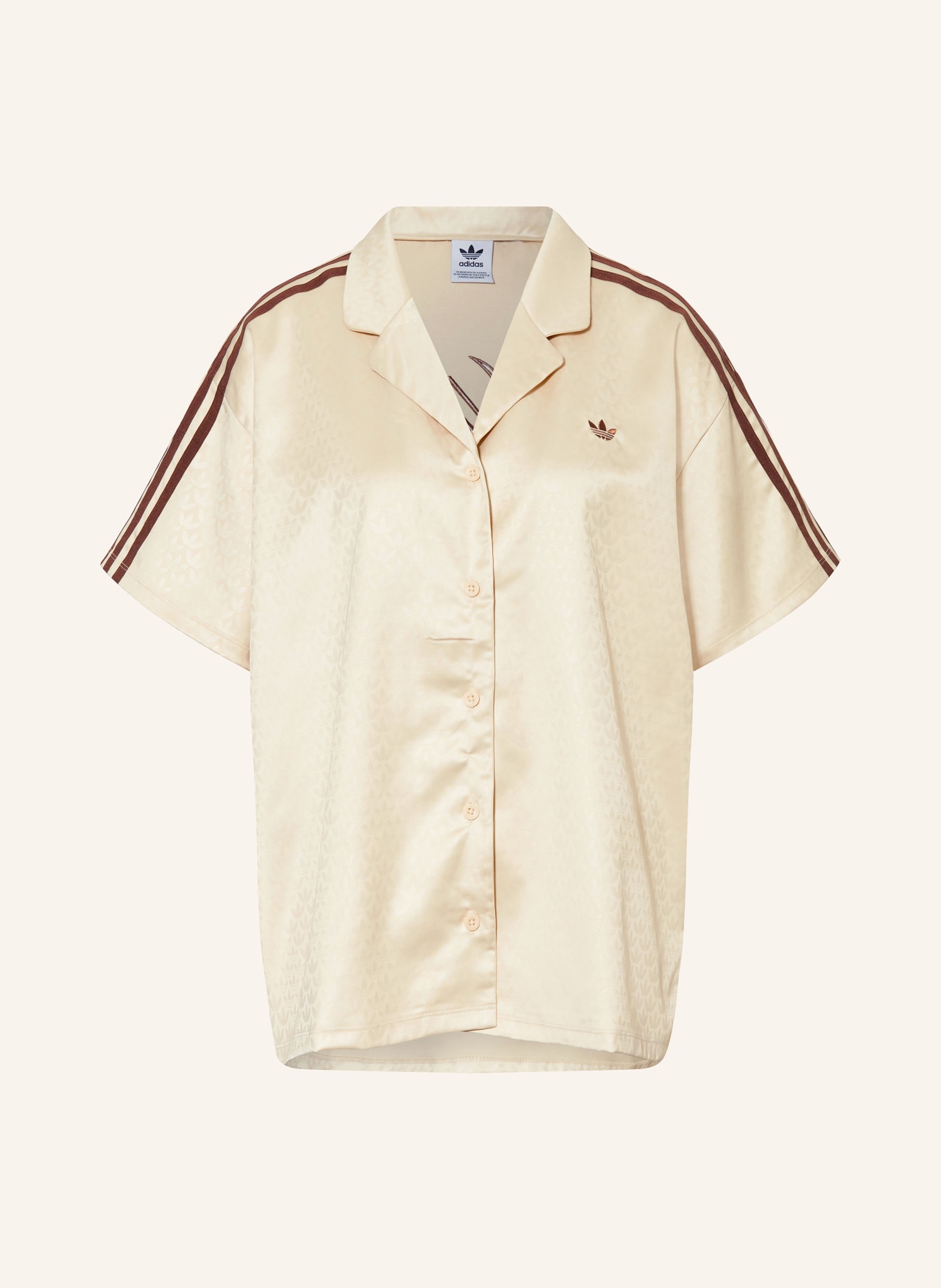 adidas Originals Shirt blouse, Color: LIGHT BROWN/ DARK BROWN (Image 1)