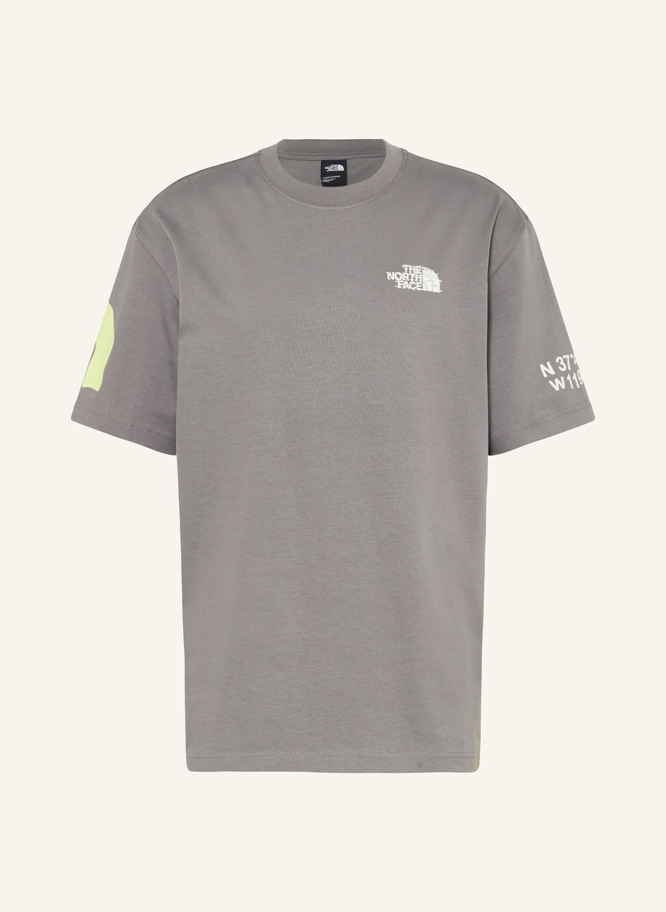 THE NORTH FACE T-shirt, Color: GRAY/ BLACK/ NEON GREEN (Image 1)